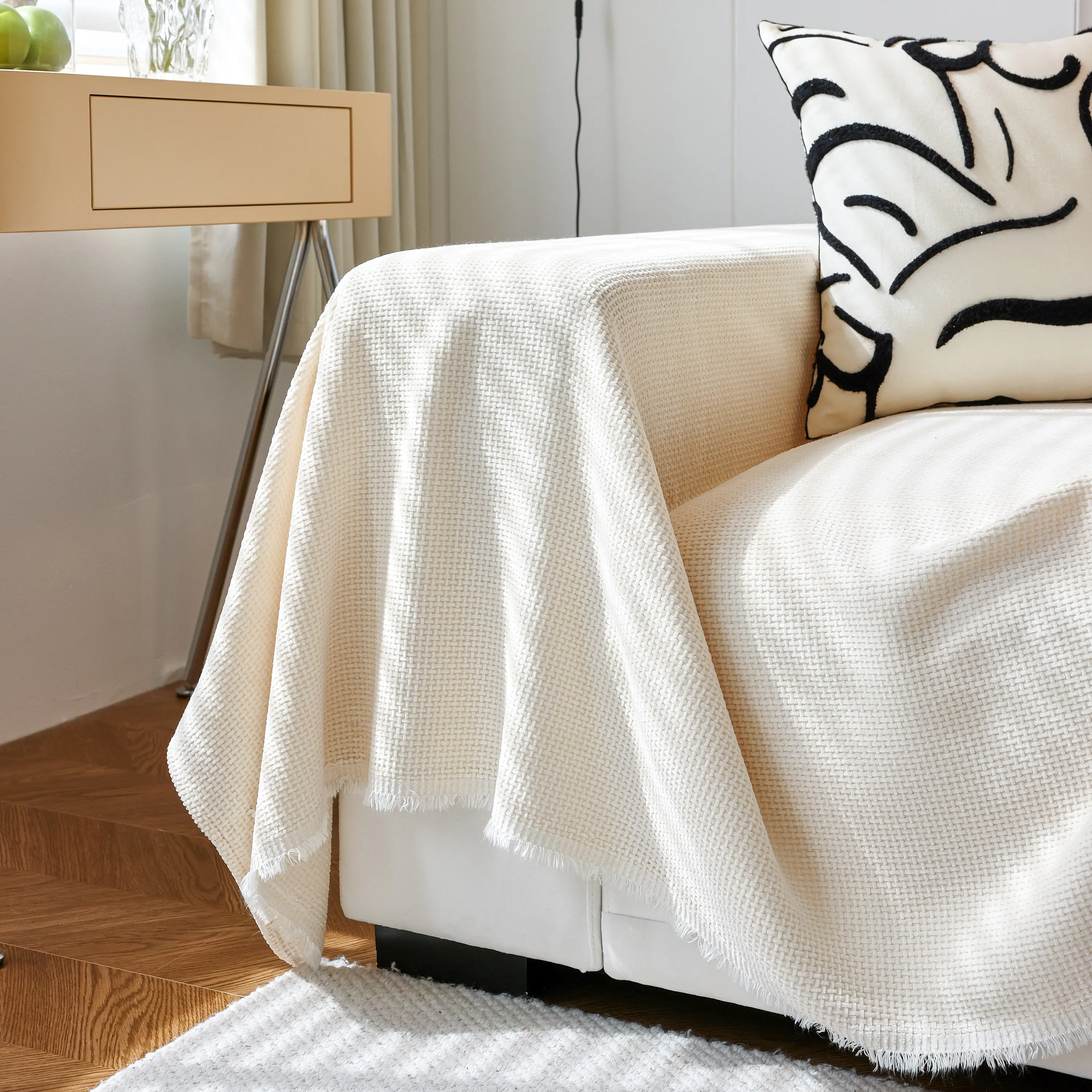 Chenille Thickened Solid Couch Blanket Throws, Reversible Couch Covers for Sectional Couches - Image 91