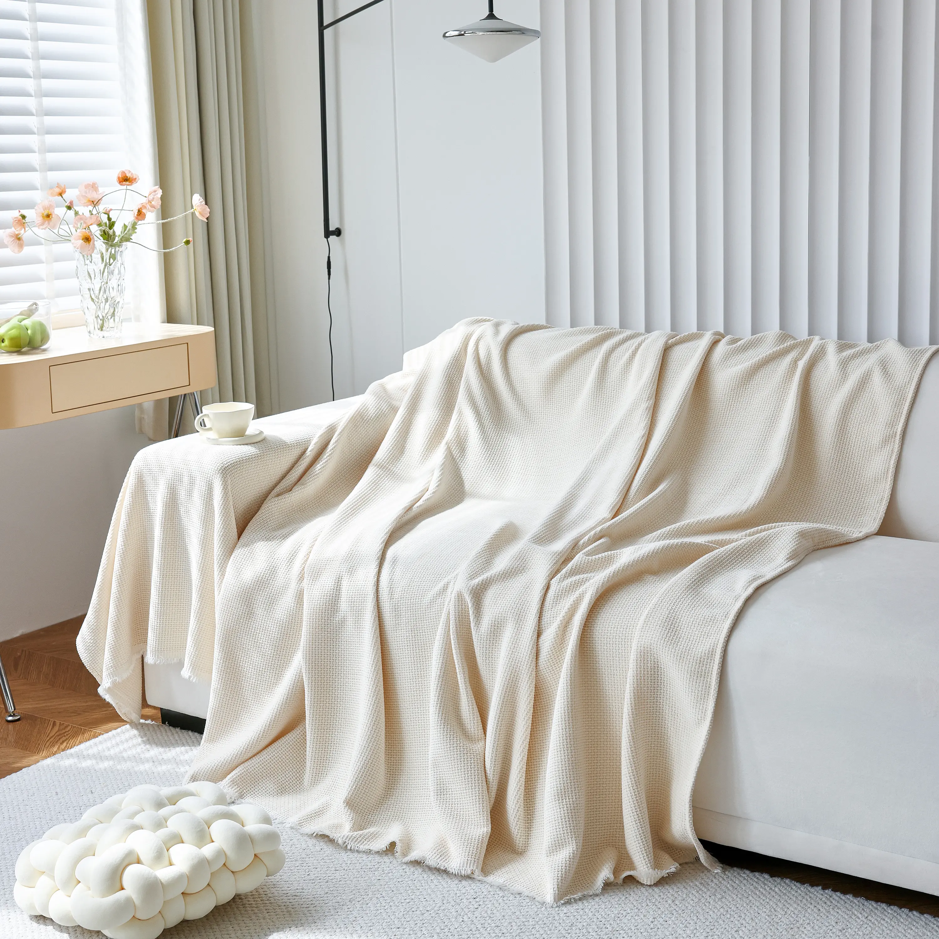 Chenille Thickened Solid Couch Blanket Throws, Reversible Couch Covers for Sectional Couches - Image 92