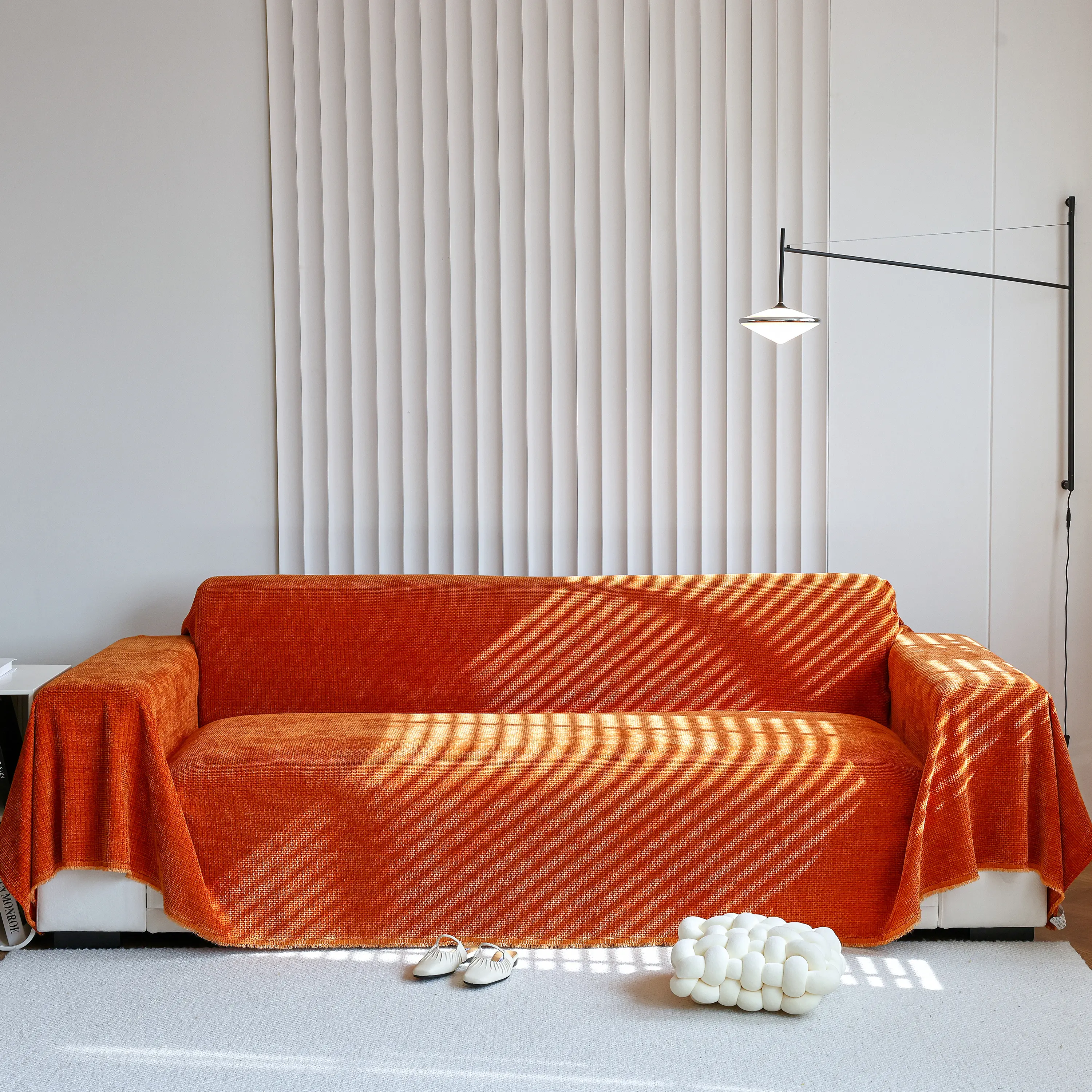 Chenille Thickened Solid Couch Blanket Throws, Reversible Couch Covers for Sectional Couches - Image 98