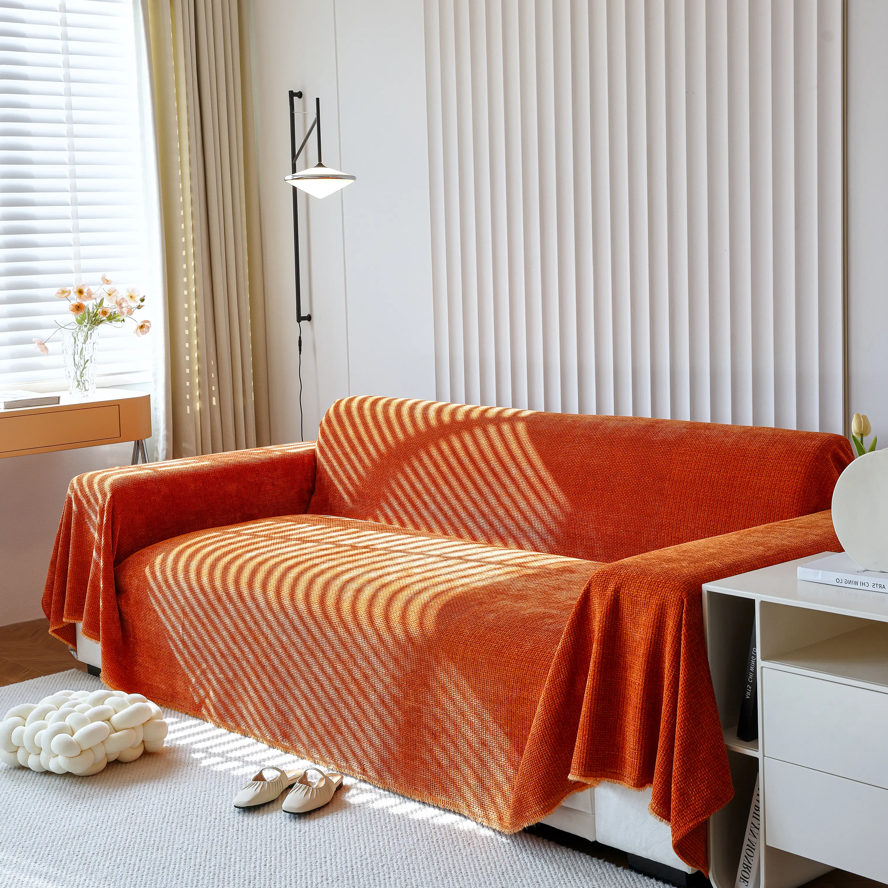 Chenille Thickened Solid Couch Blanket Throws, Reversible Couch Covers for Sectional Couches - Image 99
