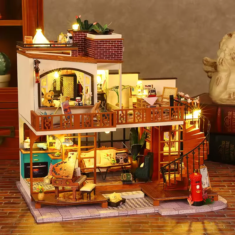 Cherish Time Dollhouse Kit - Miniature Wizardi Roombox Kit with LED Light F07M51-75-ES008-A - Image 4