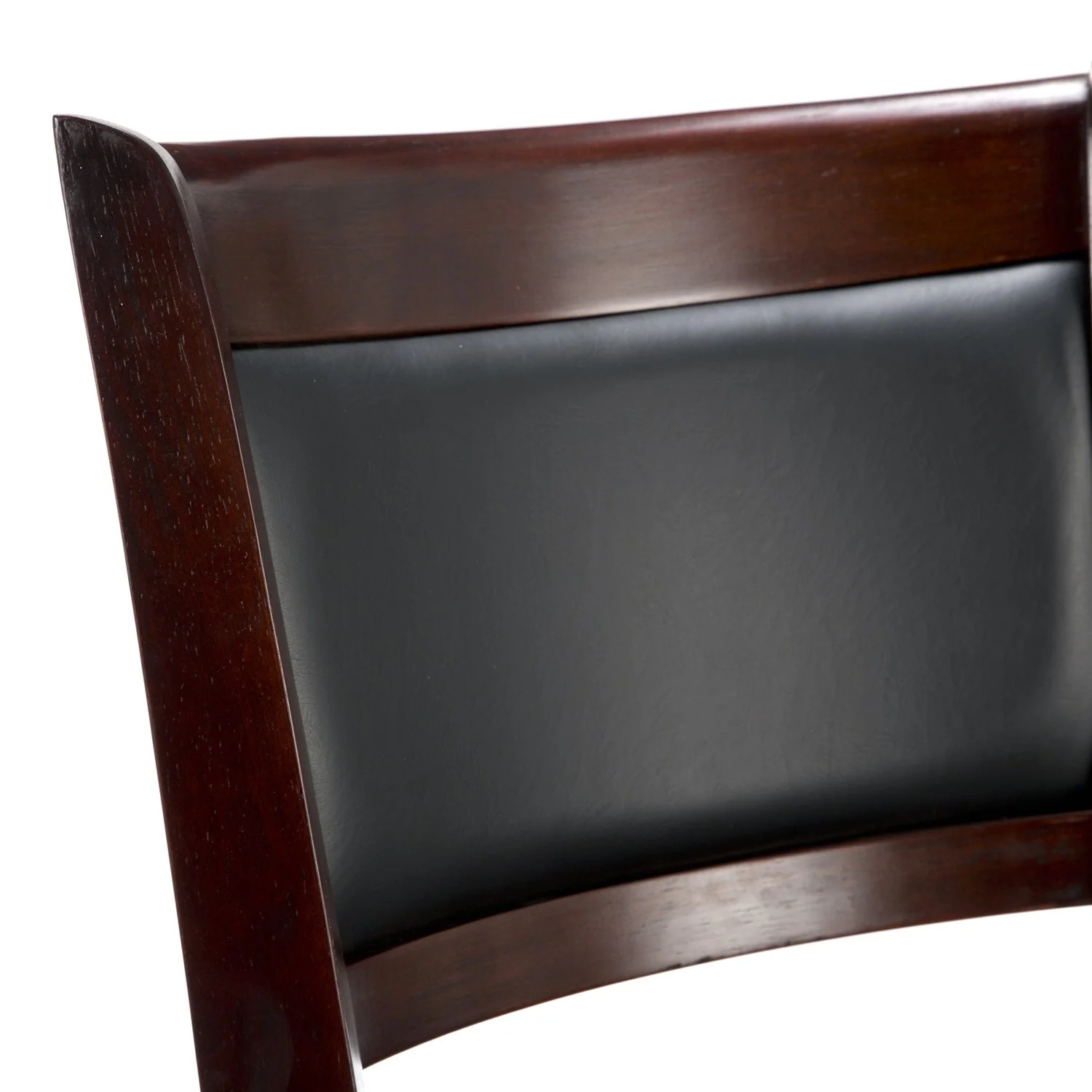 Cherry 29-inch Solid Wood Bar Stool with Faux Leather Swivel Seat - Image 2