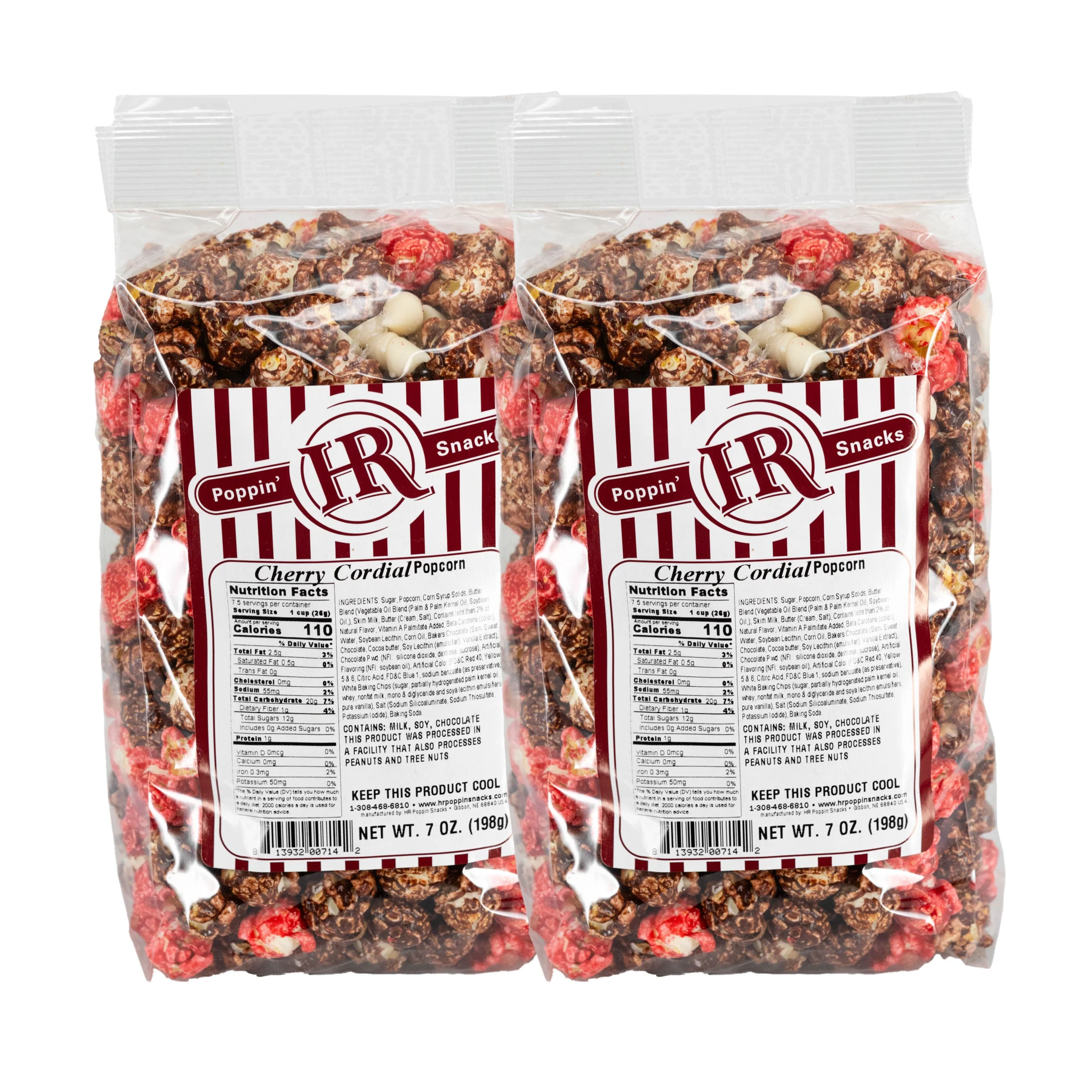 Cherry Cordial Popcorn | 7 oz | Pack of 2 | HR Poppin' Snacks