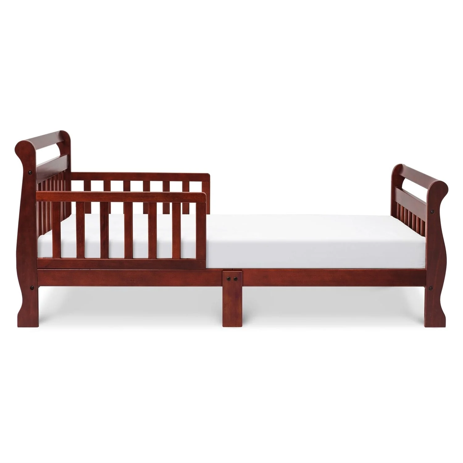 Cherry Modern Slatted Guard Rails Toddler Sleigh Bed - Image 2