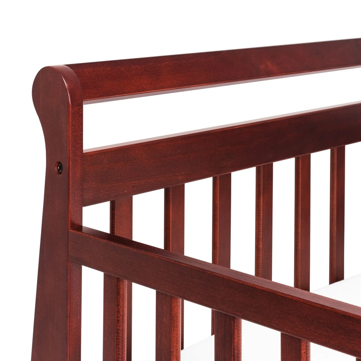 Cherry Modern Slatted Guard Rails Toddler Sleigh Bed - Image 4