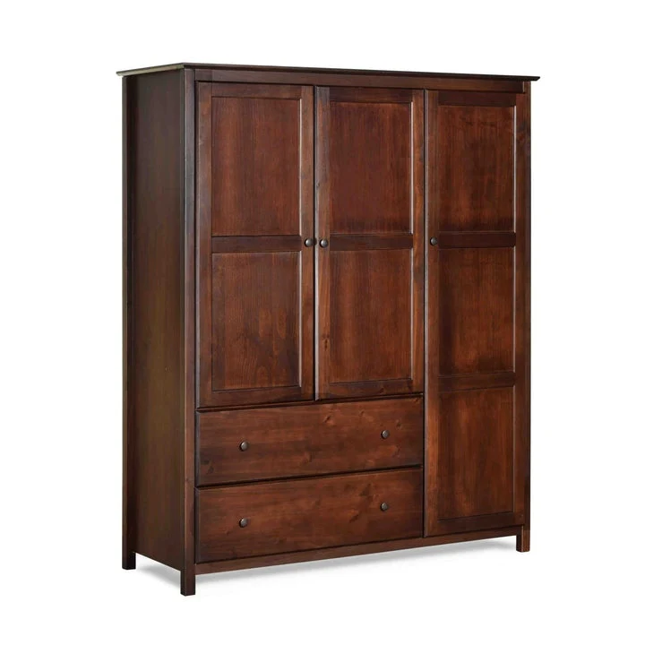 Cherry Wood Finish Bedroom Wardrobe Armoire Cabinet Closet - Image 2