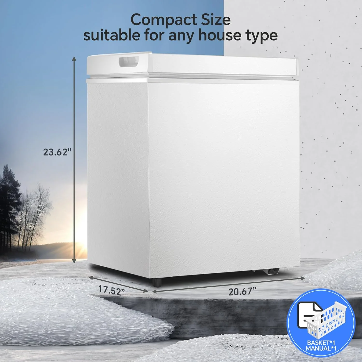 3.5 Cubic Feet Chest Freezer with 2 Removable Baskets D5897H - Image 14