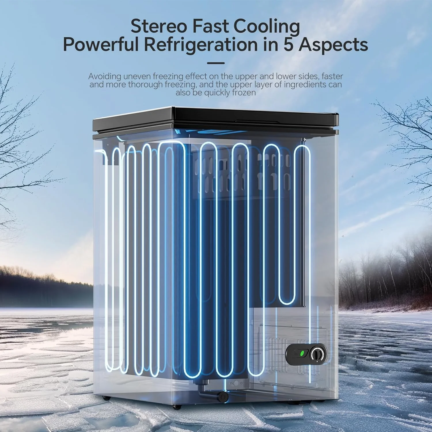 3.5 Cubic Feet Chest Freezer with 2 Removable Baskets D5897H - Image 16