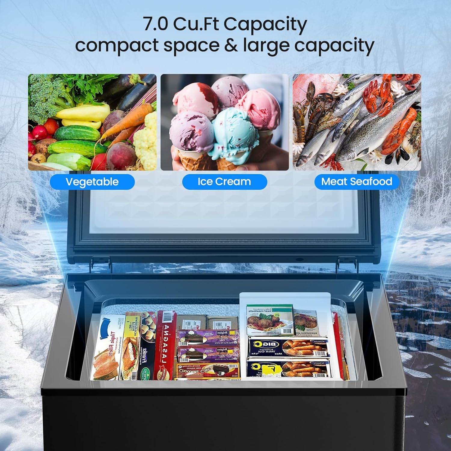 3.5 Cubic Feet Chest Freezer with 2 Removable Baskets D5897H - Image 18