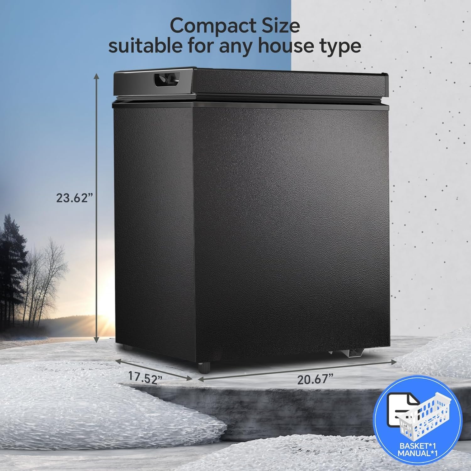 3.5 Cubic Feet Chest Freezer with 2 Removable Baskets D5897H - Image 2