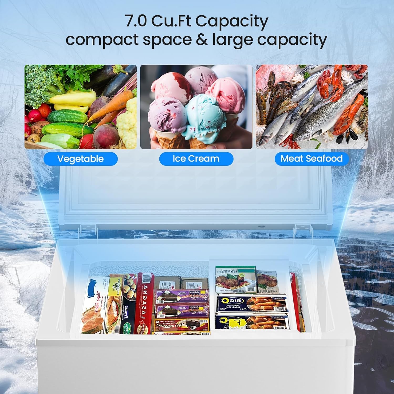 3.5 Cubic Feet Chest Freezer with 2 Removable Baskets D5897H - Image 25