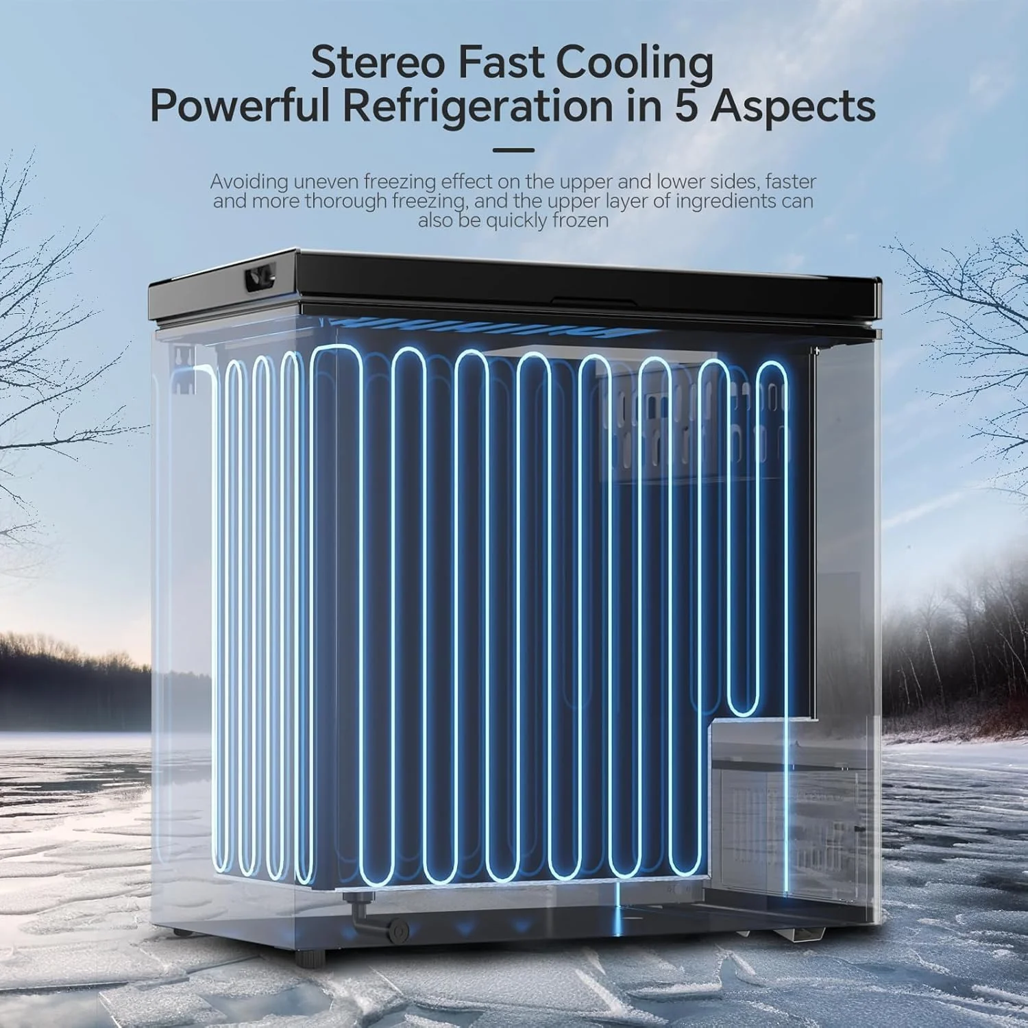 3.5 Cubic Feet Chest Freezer with 2 Removable Baskets D5897H - Image 3