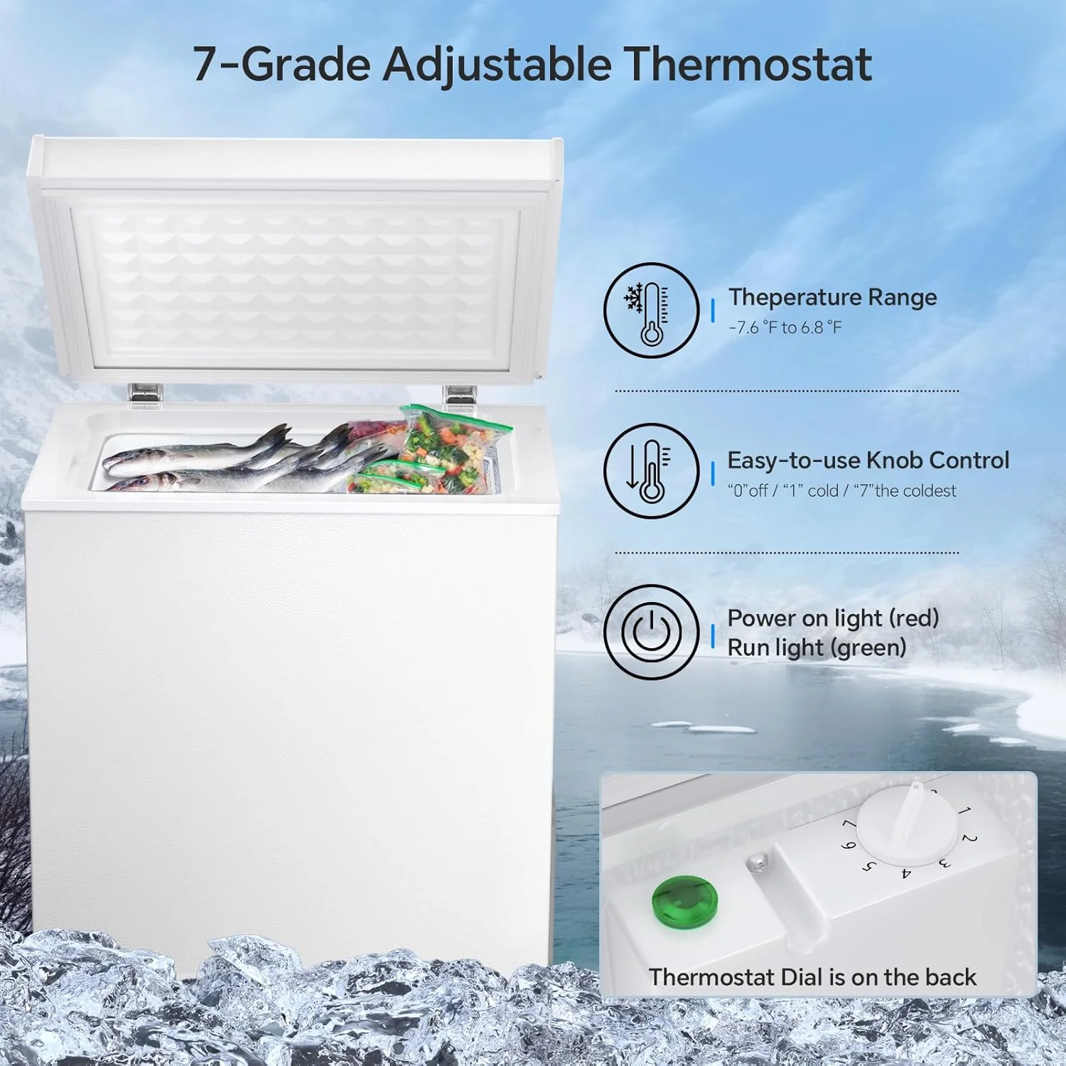 3.5 Cubic Feet Chest Freezer with 2 Removable Baskets D5897H - Image 9