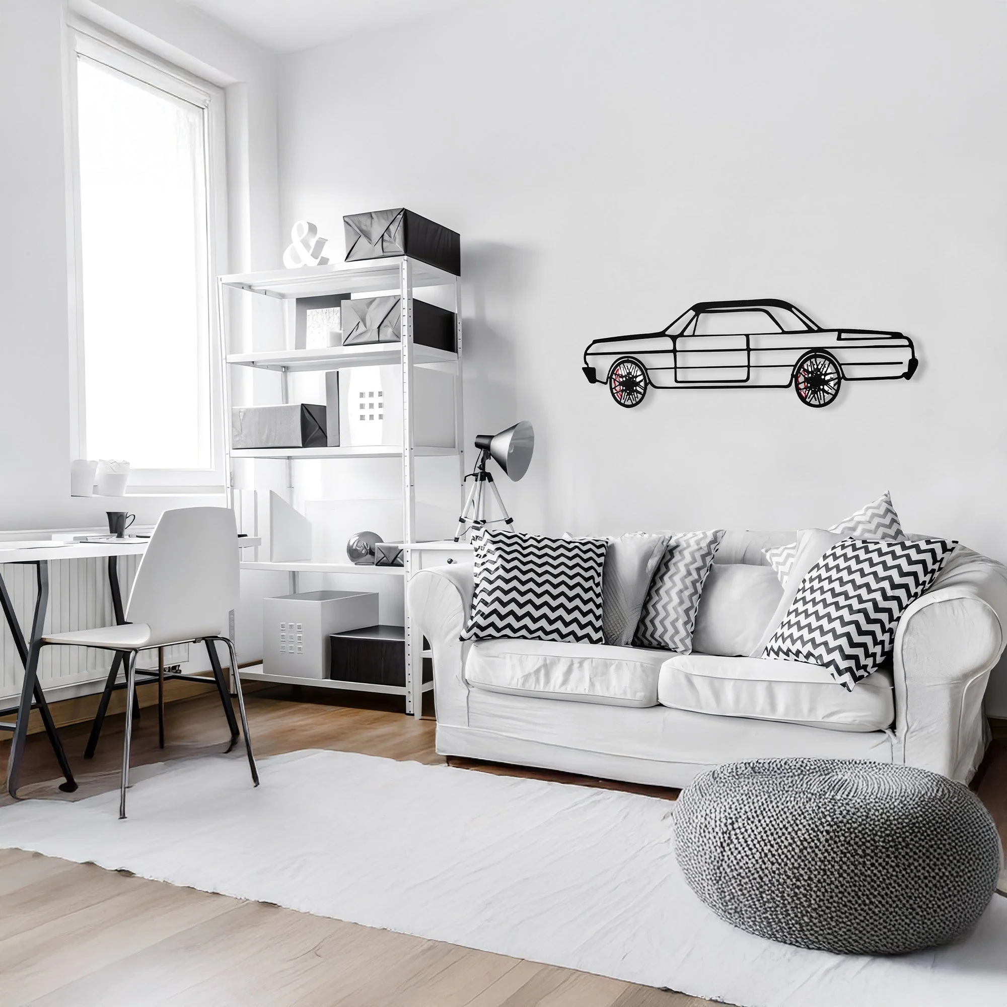 Chevrolet Impala Wall Art – Classic Steel Silhouette with Spinning Wheels-KAFMEKA019 - Image 11