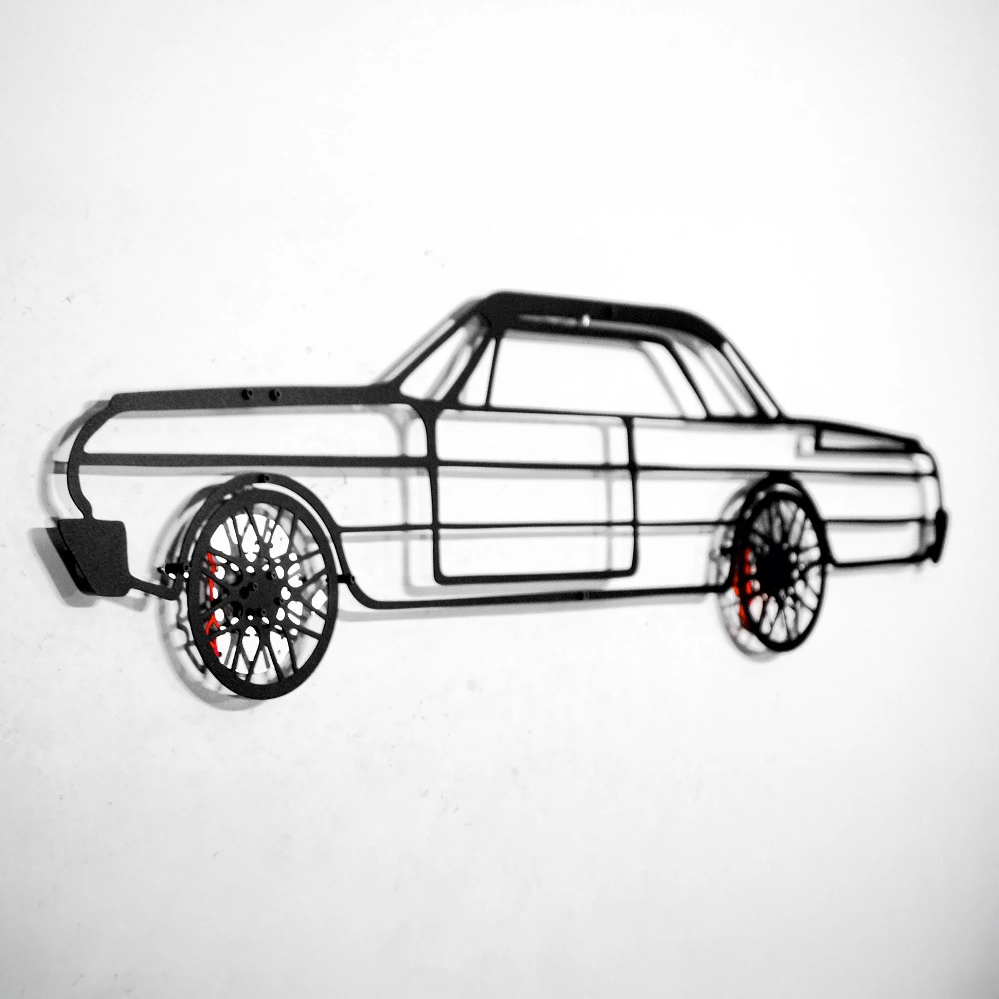 Chevrolet Impala Wall Art – Classic Steel Silhouette with Spinning Wheels-KAFMEKA019 - Image 5
