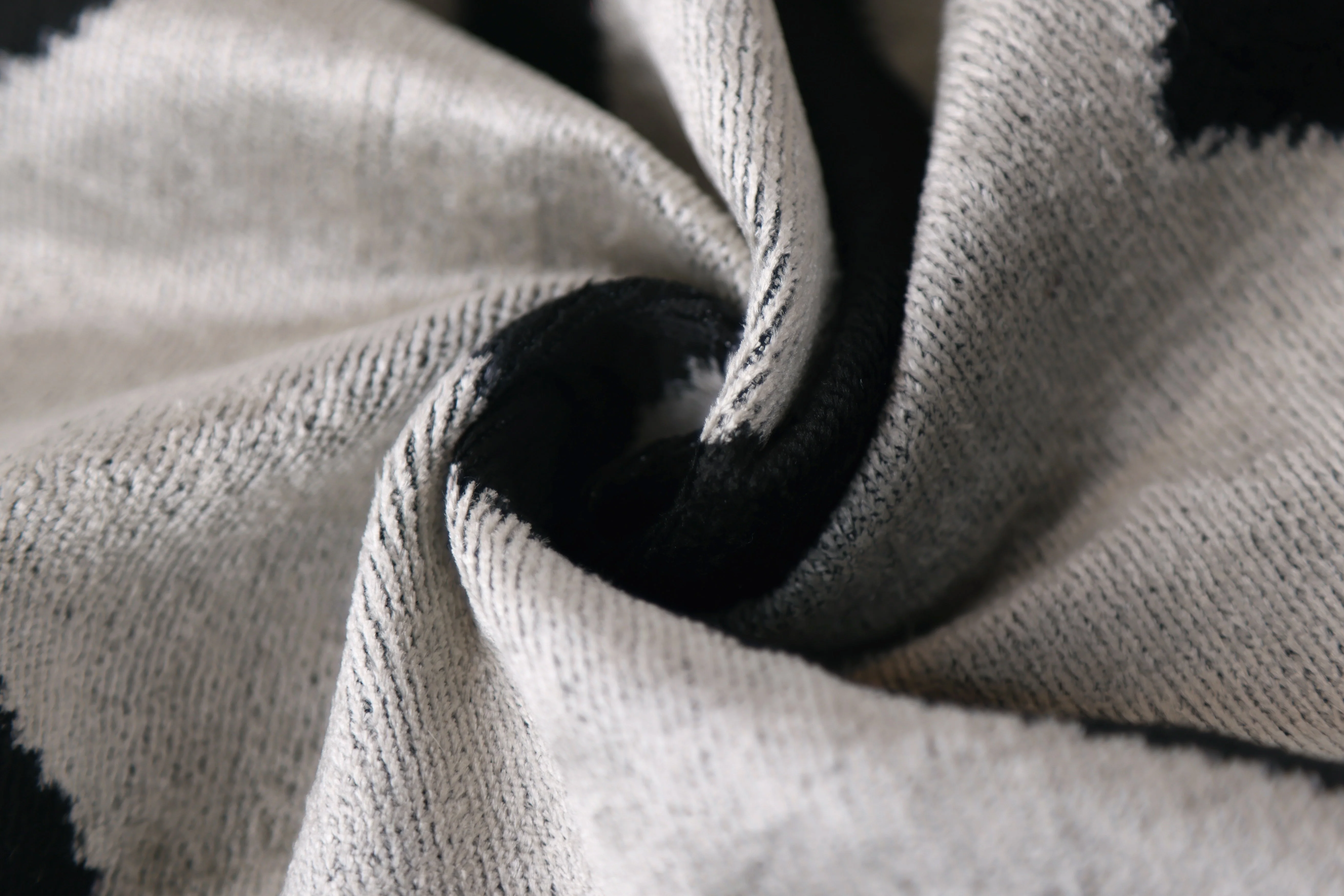 Chevron V Black & White Velvet Pillow – 16x16 Modern Handmade Throw Cushion - Image 2