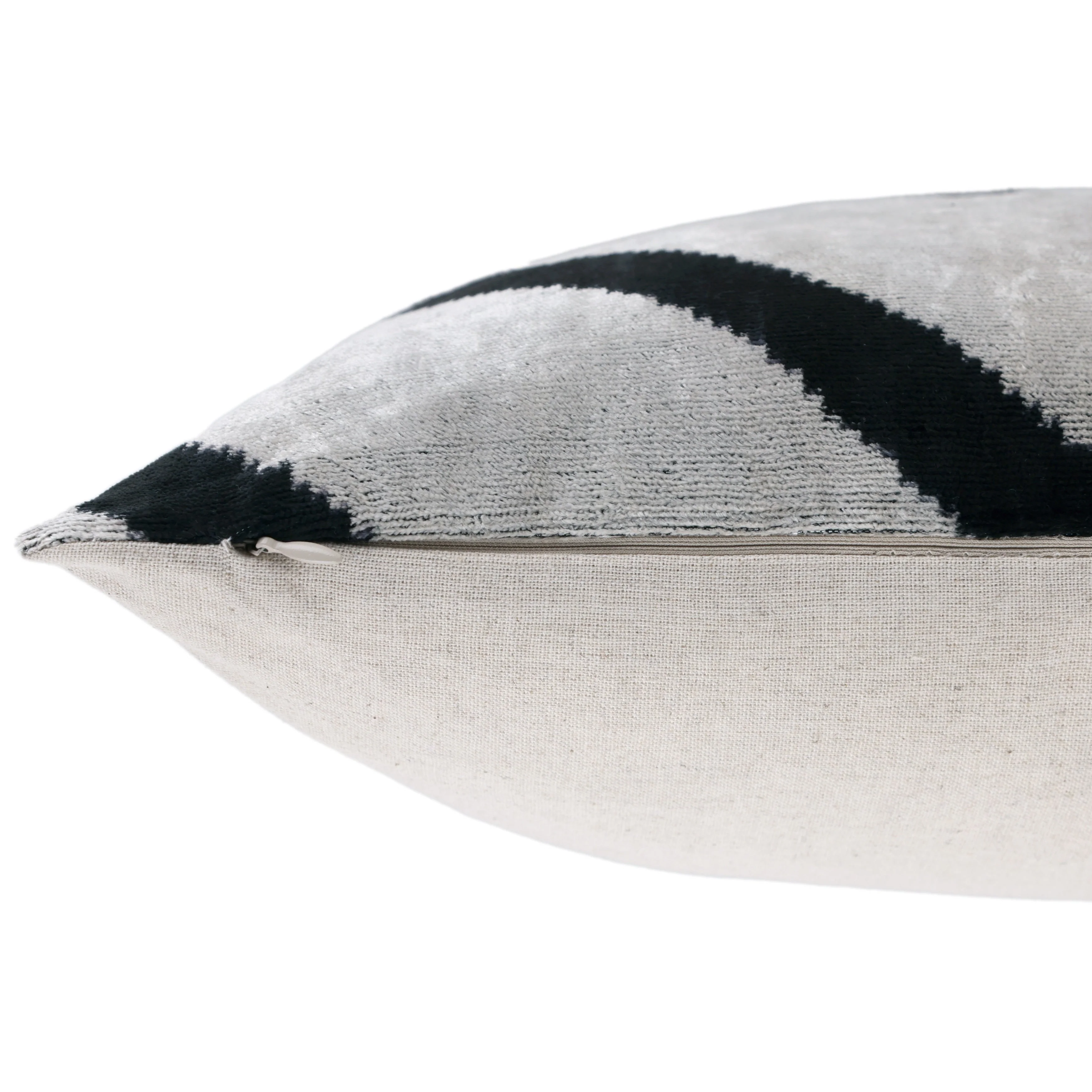 Chevron V Black & White Velvet Pillow – 16x16 Modern Handmade Throw Cushion - Image 6