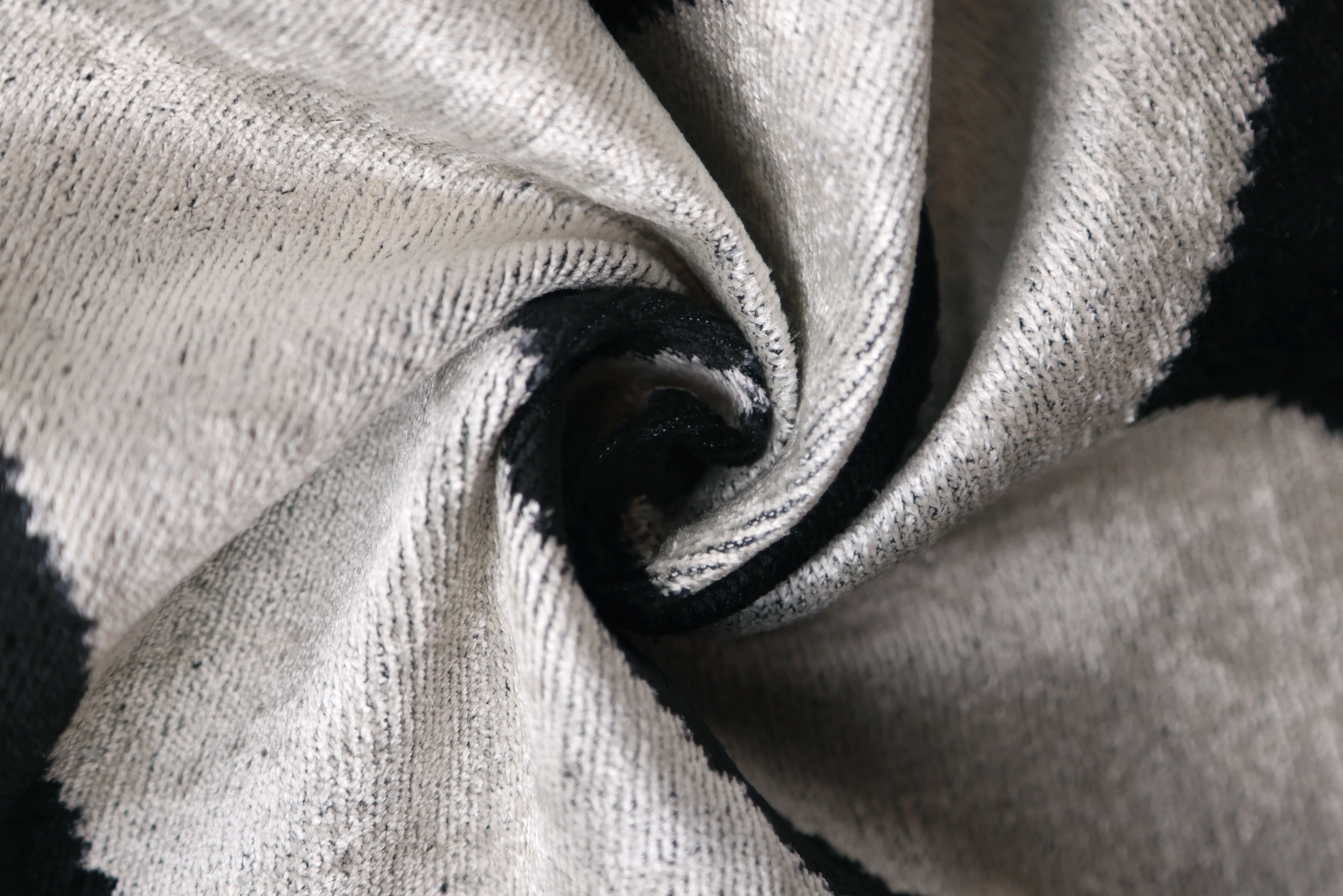 Chevron V Black & White Velvet Pillow – 16x16 Modern Handmade Throw Cushion - Image 7