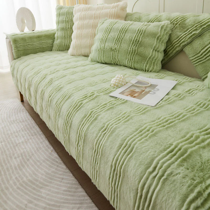 Chic Thickened Faux Rabbit Plush Couch Covers for Sofas 1/2/3/4 Seater, Ultra-soft Non Slip Sofa Cover - Image 12
