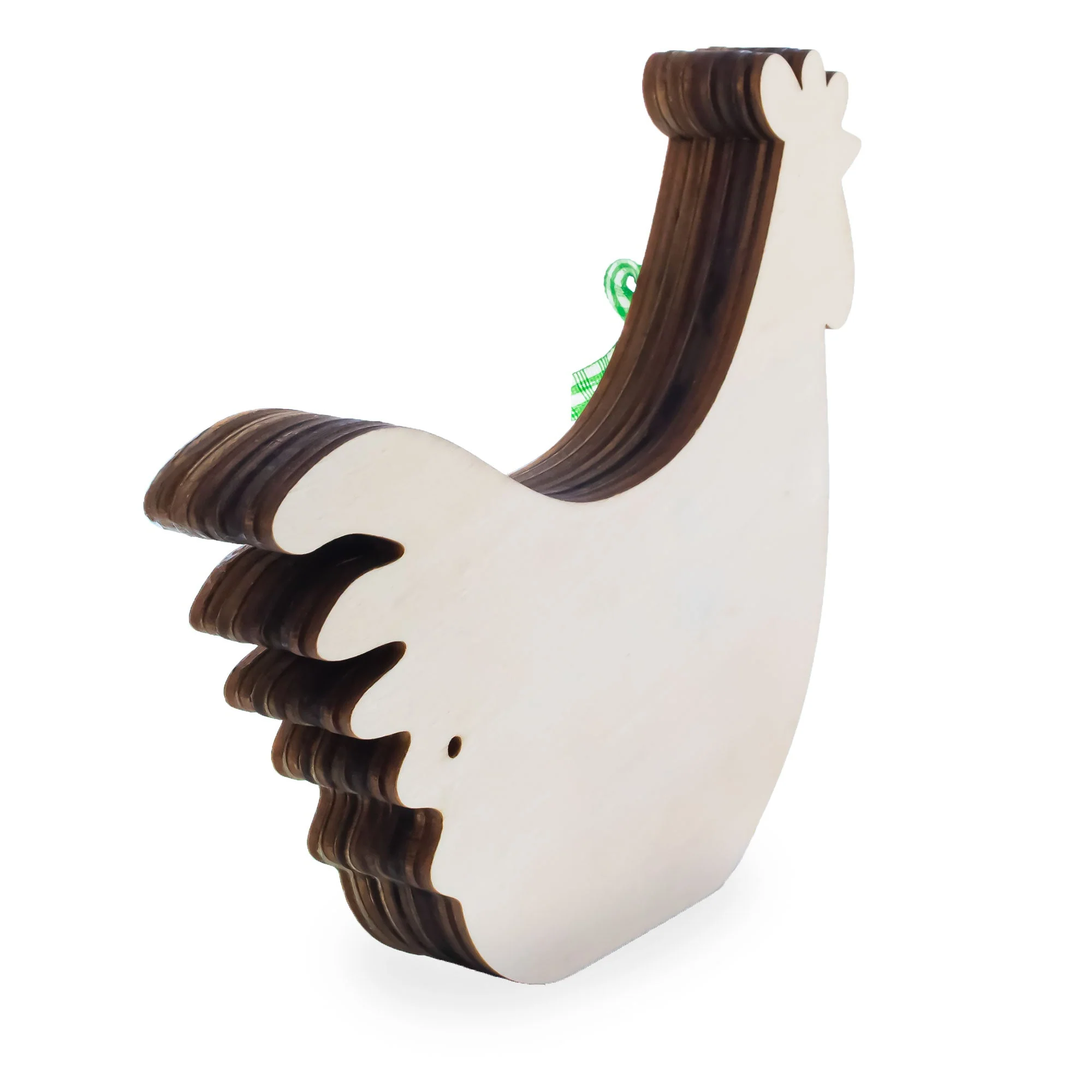 Chicken Shape Spring Garden with Butterflies and Chicks Wooden Figurine - Image 3