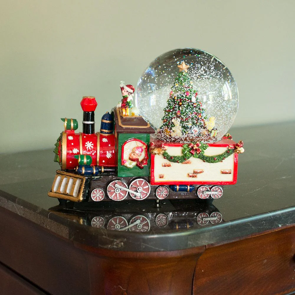 Children Riding Train Musical Water Snow Globe - Image 6