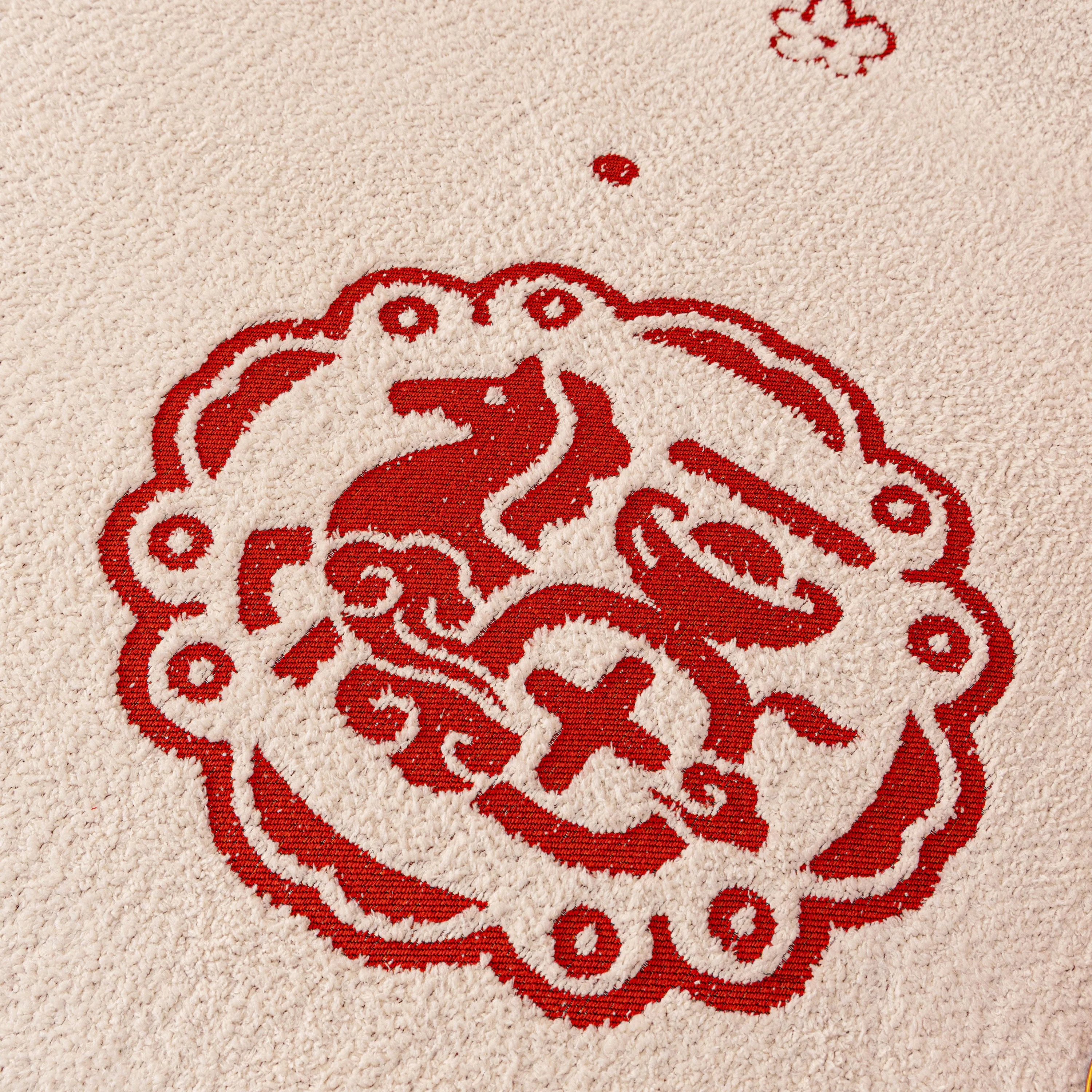 Chinese New Year Sofa Throw Cover Blanket, Decor Festive Red Fu Pattern Couch Cover - Image 78