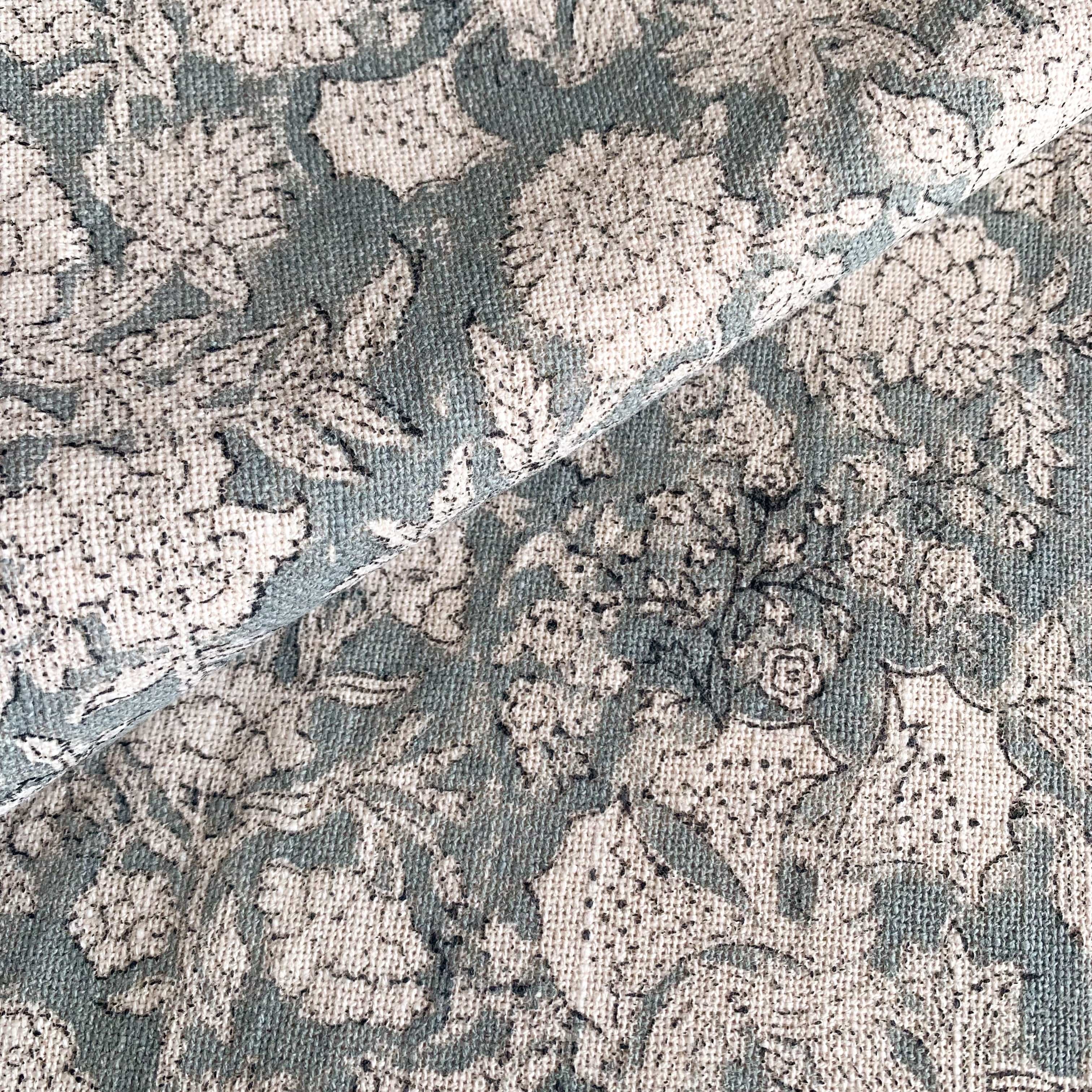 Chloe Floral Block Printed Pillow Cover | Blue - Image 9