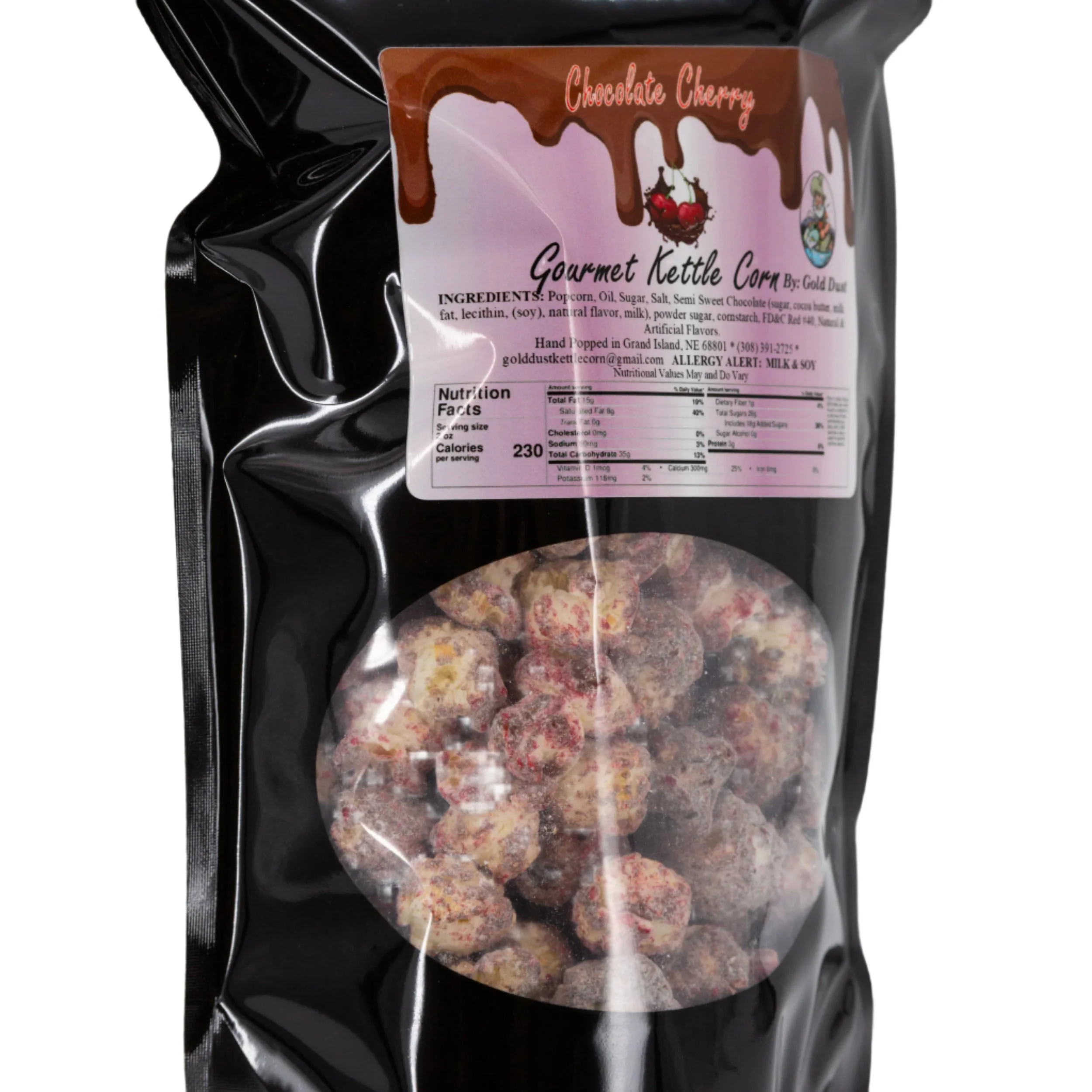 Chocolate Covered Cherry Kettle Corn | 6.5 oz | Pack of 2 | Non-GMO | Gold Dust Kettle Corn - Image 3