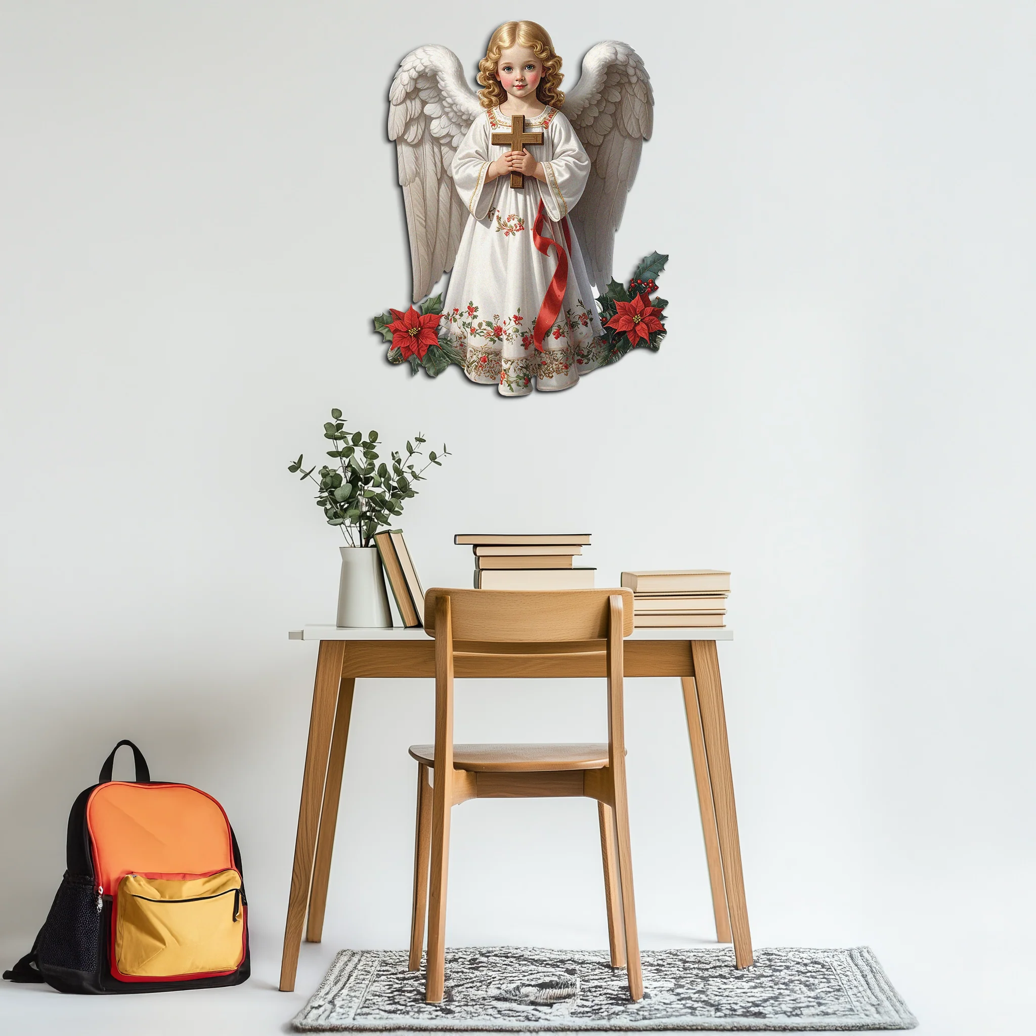 Christmas Angel Metal Wall Art – Holy Child UV Printed Decor-KAFUVM018 - Image 4