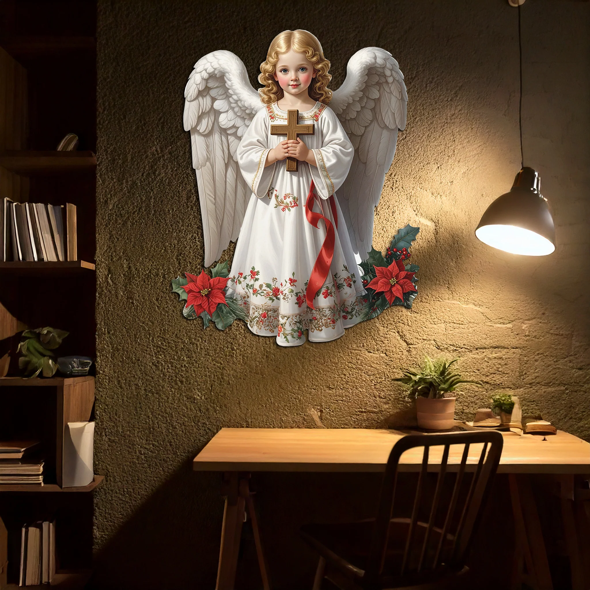 Christmas Angel Metal Wall Art – Holy Child UV Printed Decor-KAFUVM018 - Image 6