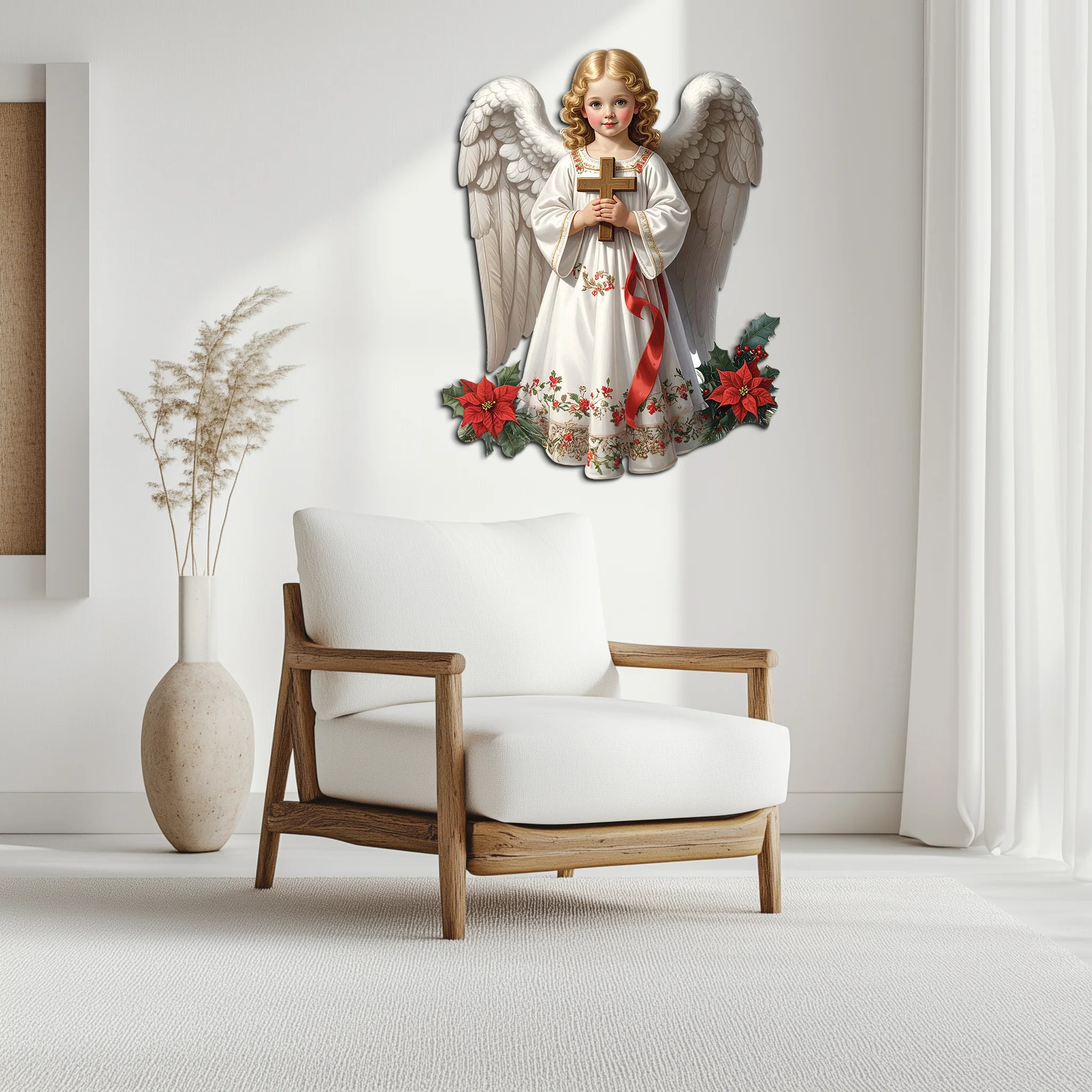 Christmas Angel Metal Wall Art – Holy Child UV Printed Decor-KAFUVM018 - Image 7