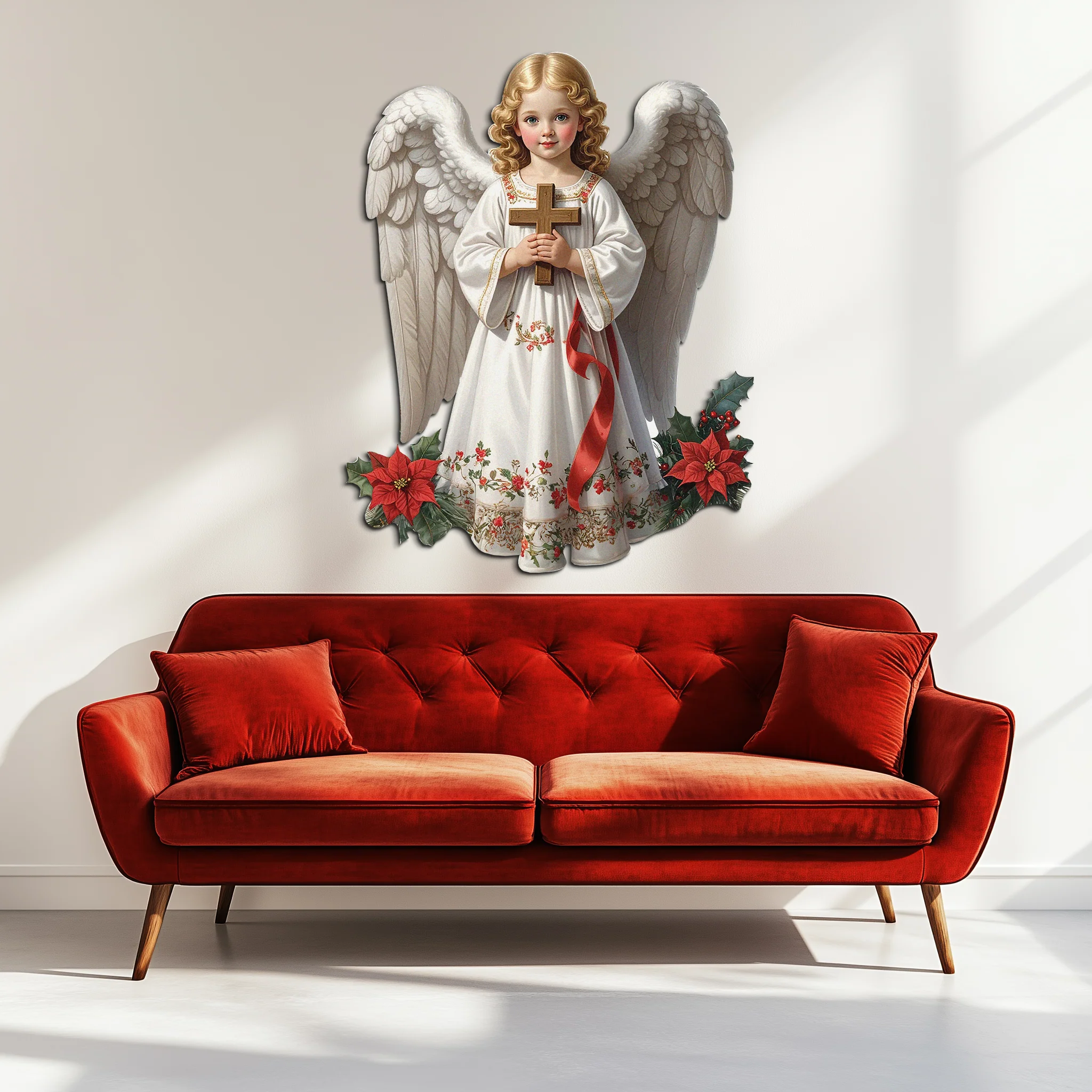 Christmas Angel Metal Wall Art – Holy Child UV Printed Decor-KAFUVM018 - Image 8