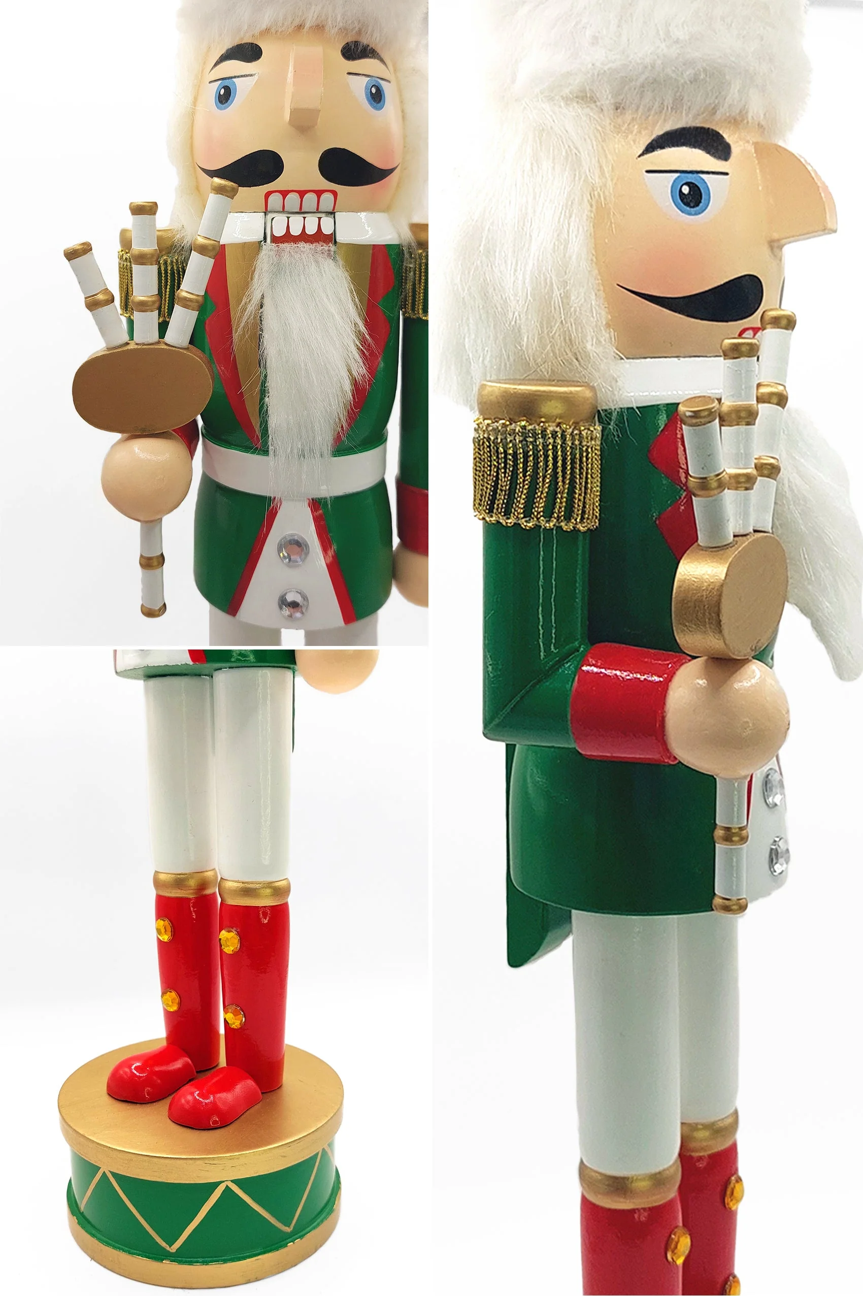 Christmas Bagpipes Nutcracker. Wizardi Classic Wooden Festive Decoration F07M14-32-N01819B - Image 2