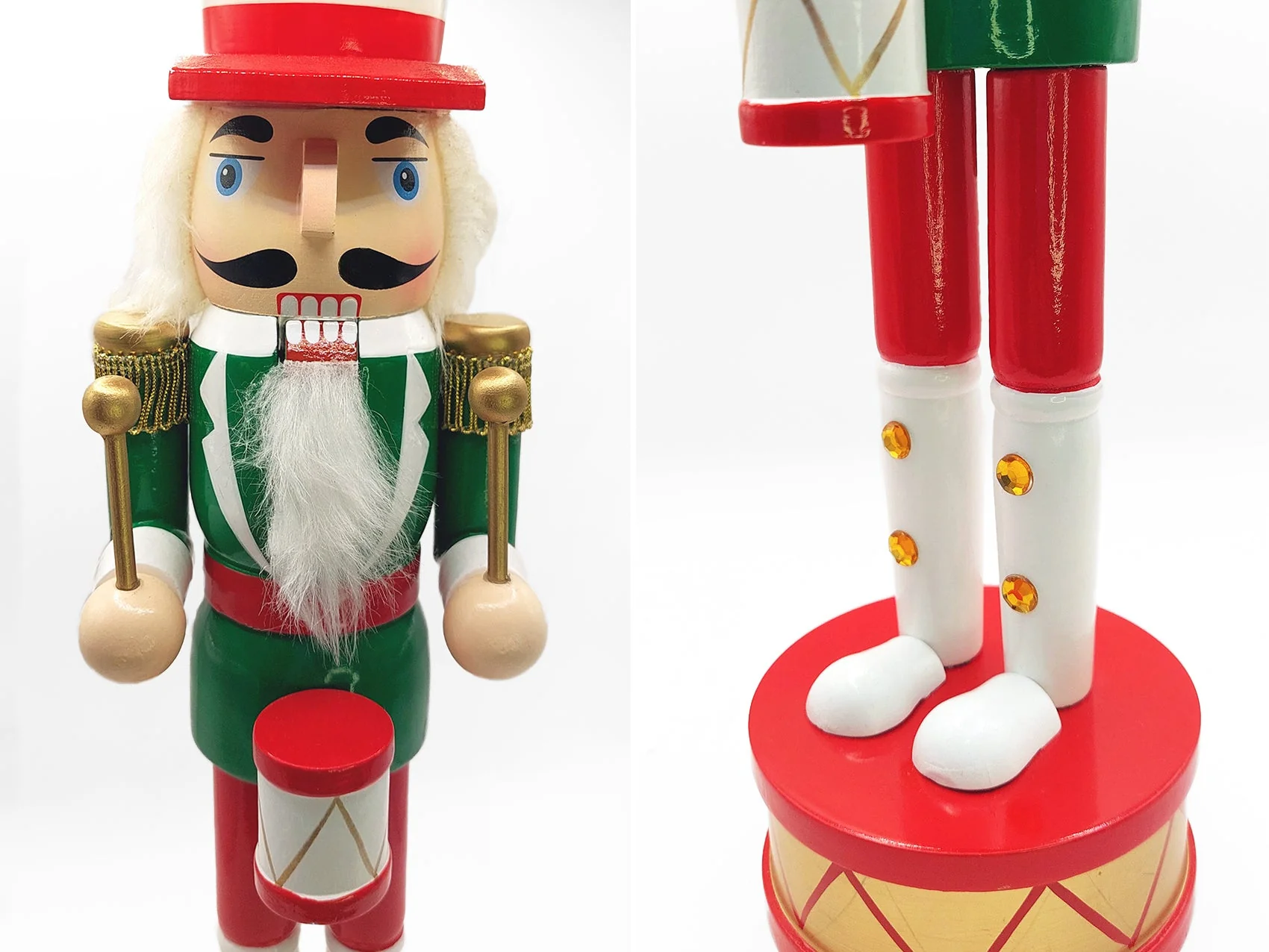 Christmas Drummer Nutcracker. Wizardi Classic Wooden Festive Decoration F07M14-32-N01819A - Image 2