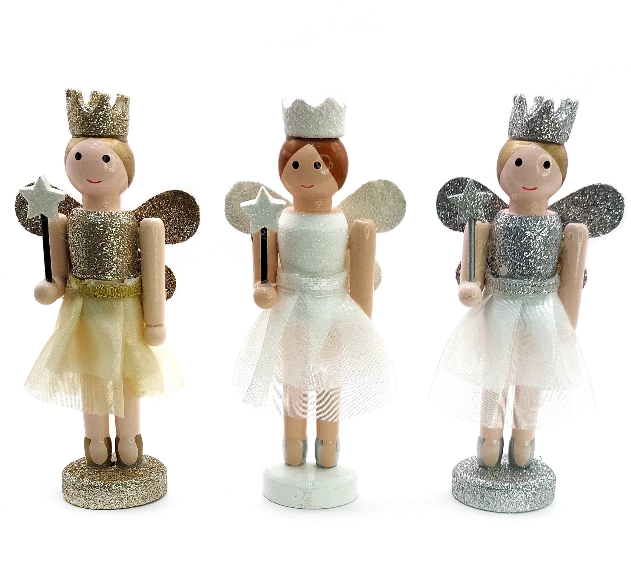 Christmas Fairies Set. Wizardi Classic Wooden Festive Decoration F07M14-13-N01657 - Image 3