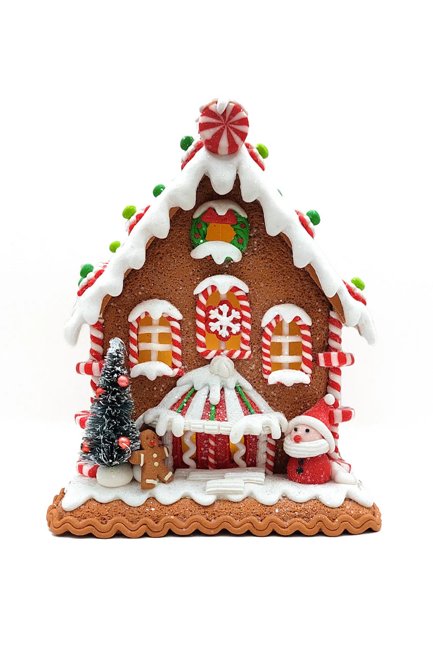 Christmas Gingerbread House with Santa. Wizardi Festive Decoration F07-N2-23-AAA008A - Image 2