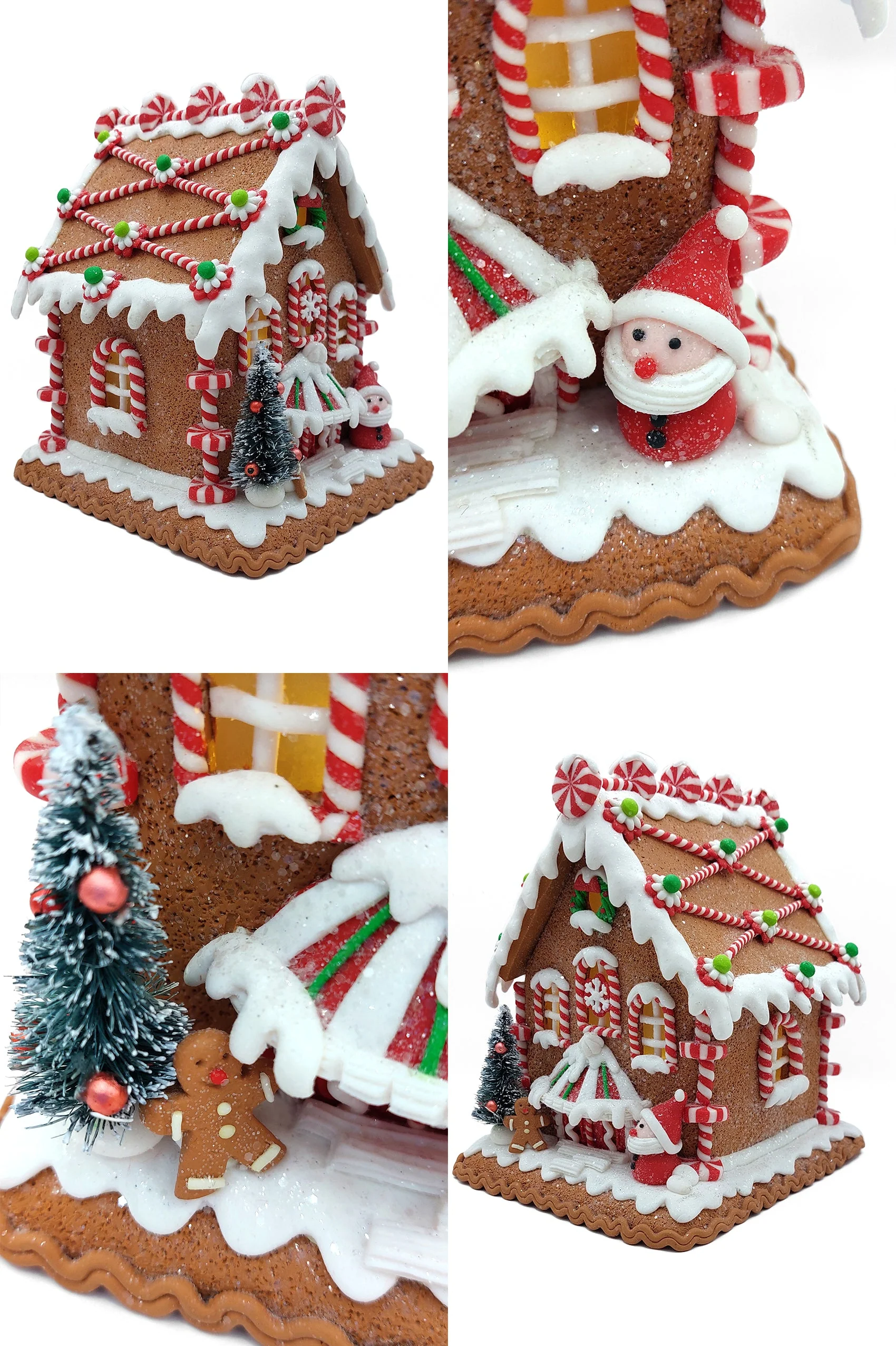 Christmas Gingerbread House with Santa. Wizardi Festive Decoration F07-N2-23-AAA008A - Image 3