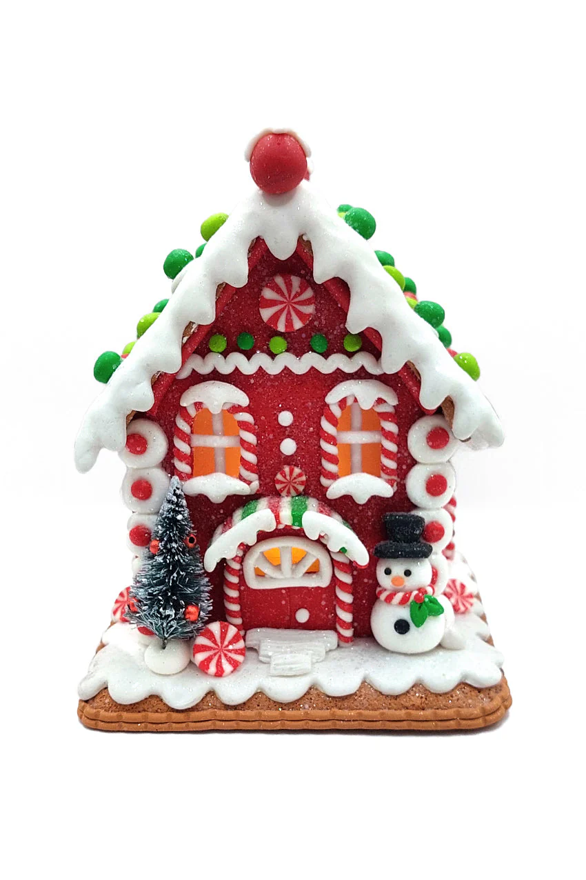 Christmas Gingerbread House with Snowman. Wizardi Festive Decoration F07-N2-23-AAA008B - Image 2