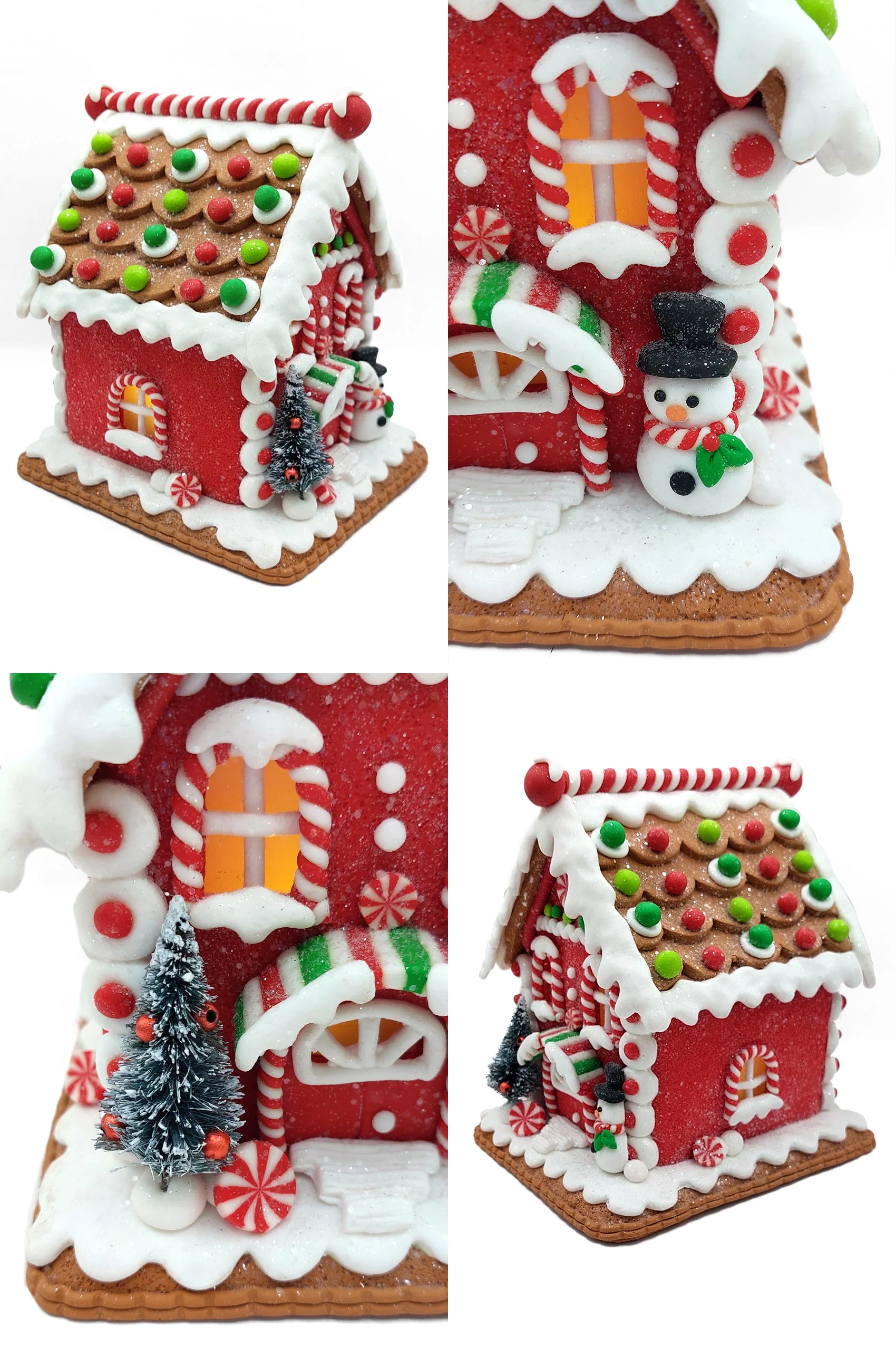 Christmas Gingerbread House with Snowman. Wizardi Festive Decoration F07-N2-23-AAA008B - Image 3