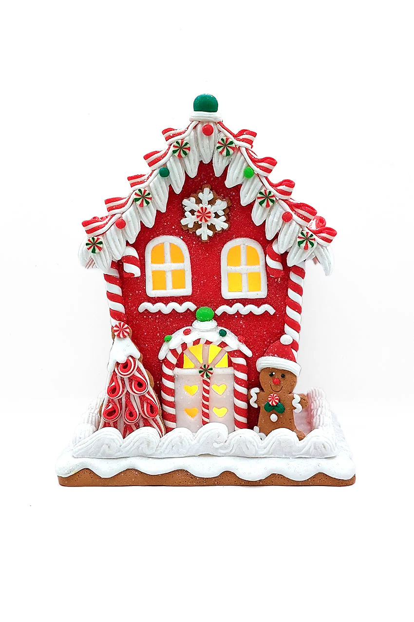 Christmas Gingerbread Snowy House with Gingerbread Man. Wizardi Festive Decoration F07-N2-22-A2561 - Image 2