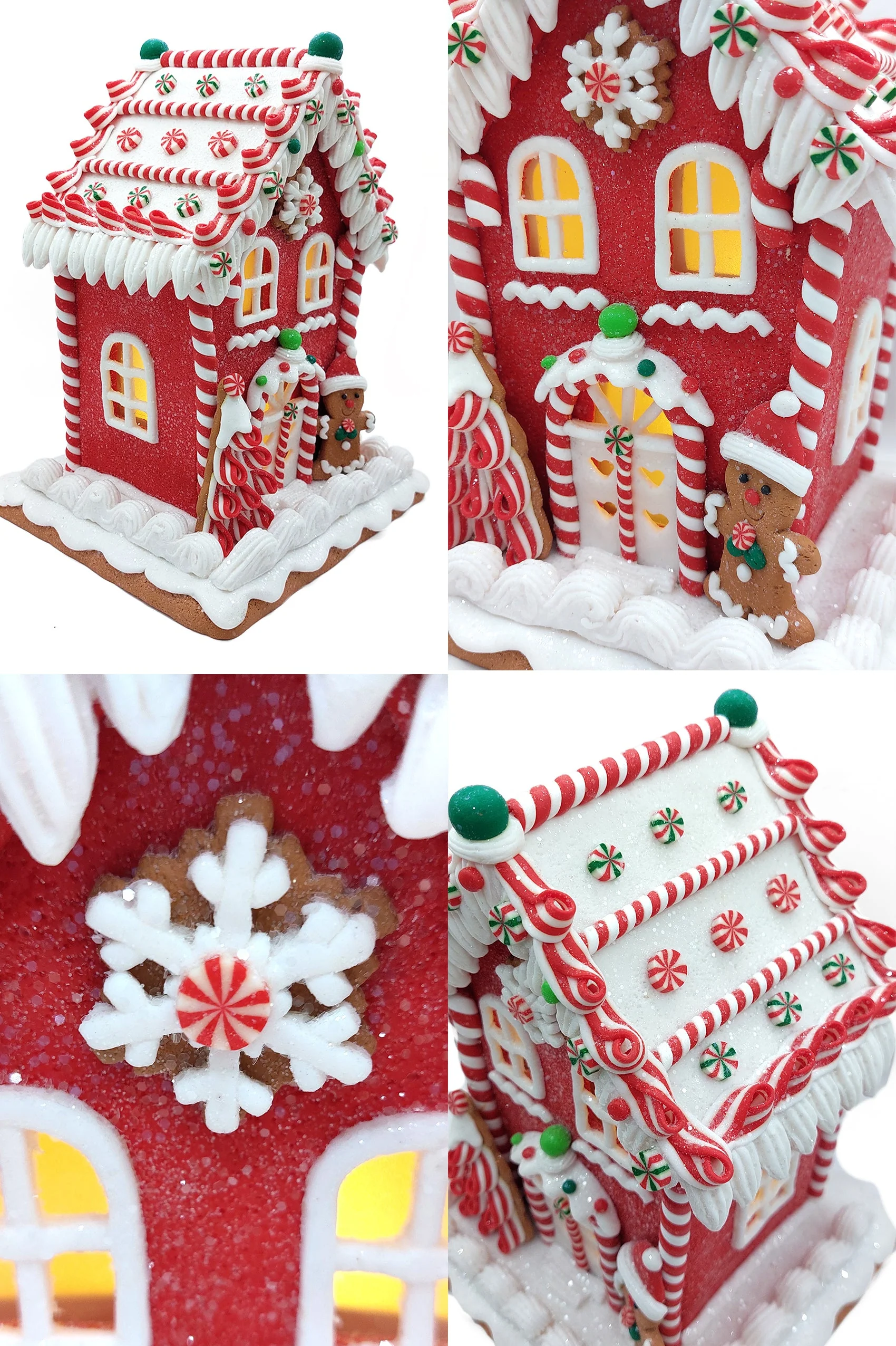 Christmas Gingerbread Snowy House with Gingerbread Man. Wizardi Festive Decoration F07-N2-22-A2561 - Image 3