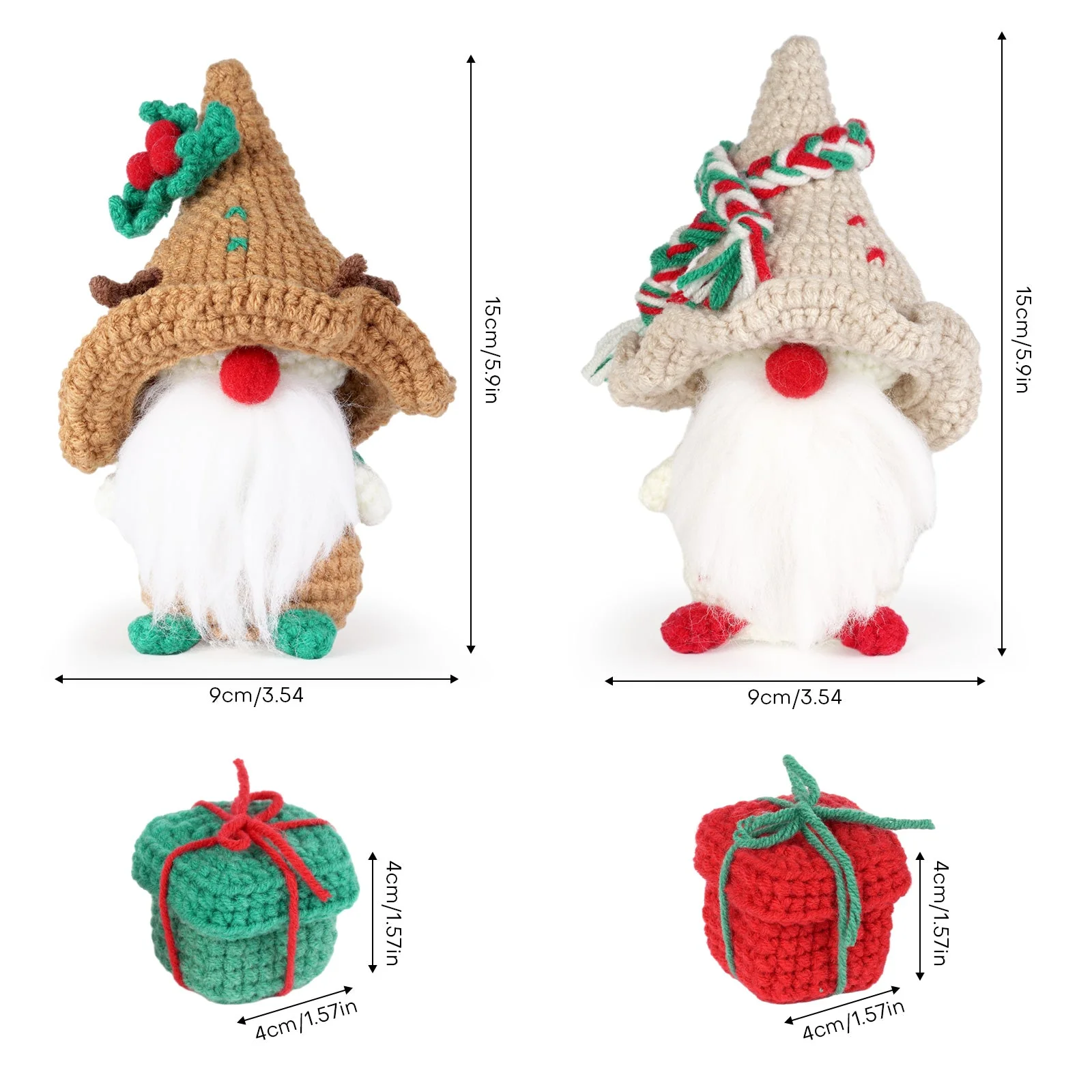 Christmas Gnomes Amigurumi DIY Crochet Kit Wizardi F07N8-M164 - Image 5