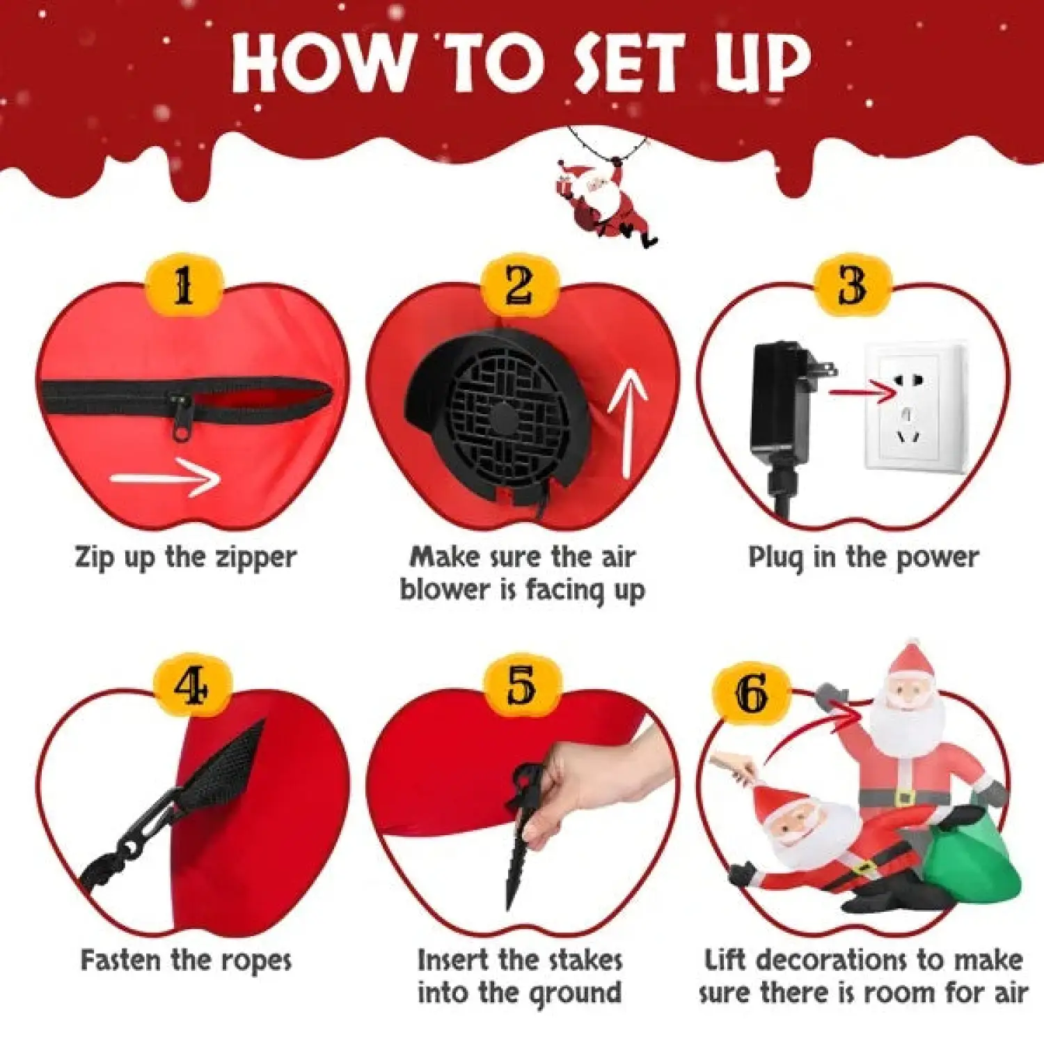Christmas Inflatable Santa Lights with LED for Indoor & Outdoor - Image 3
