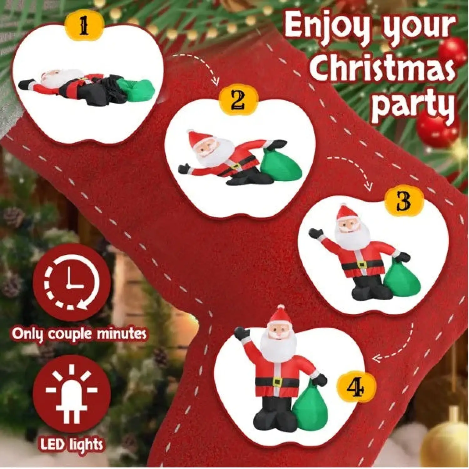 Christmas Inflatable Santa Lights with LED for Indoor & Outdoor - Image 4