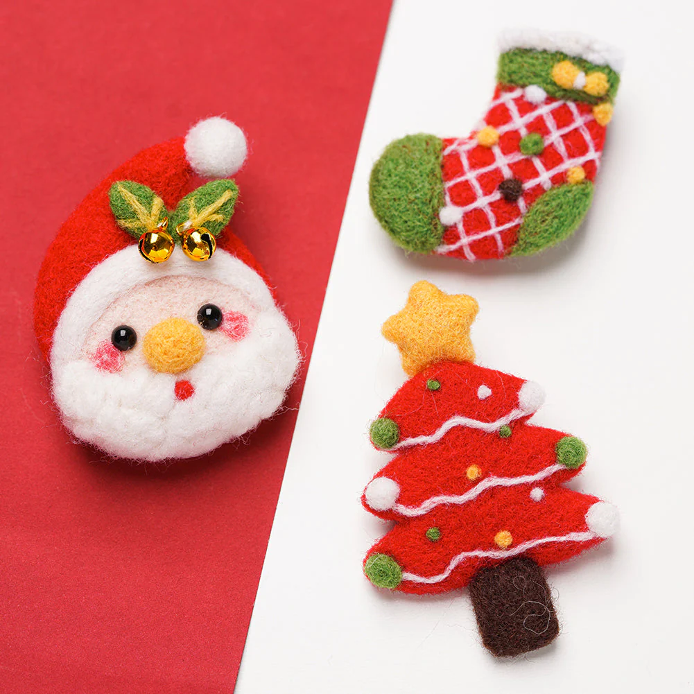 Christmas Needle Felting Kit. Wizardi DIY Wool Craft Kit F07N8-W333