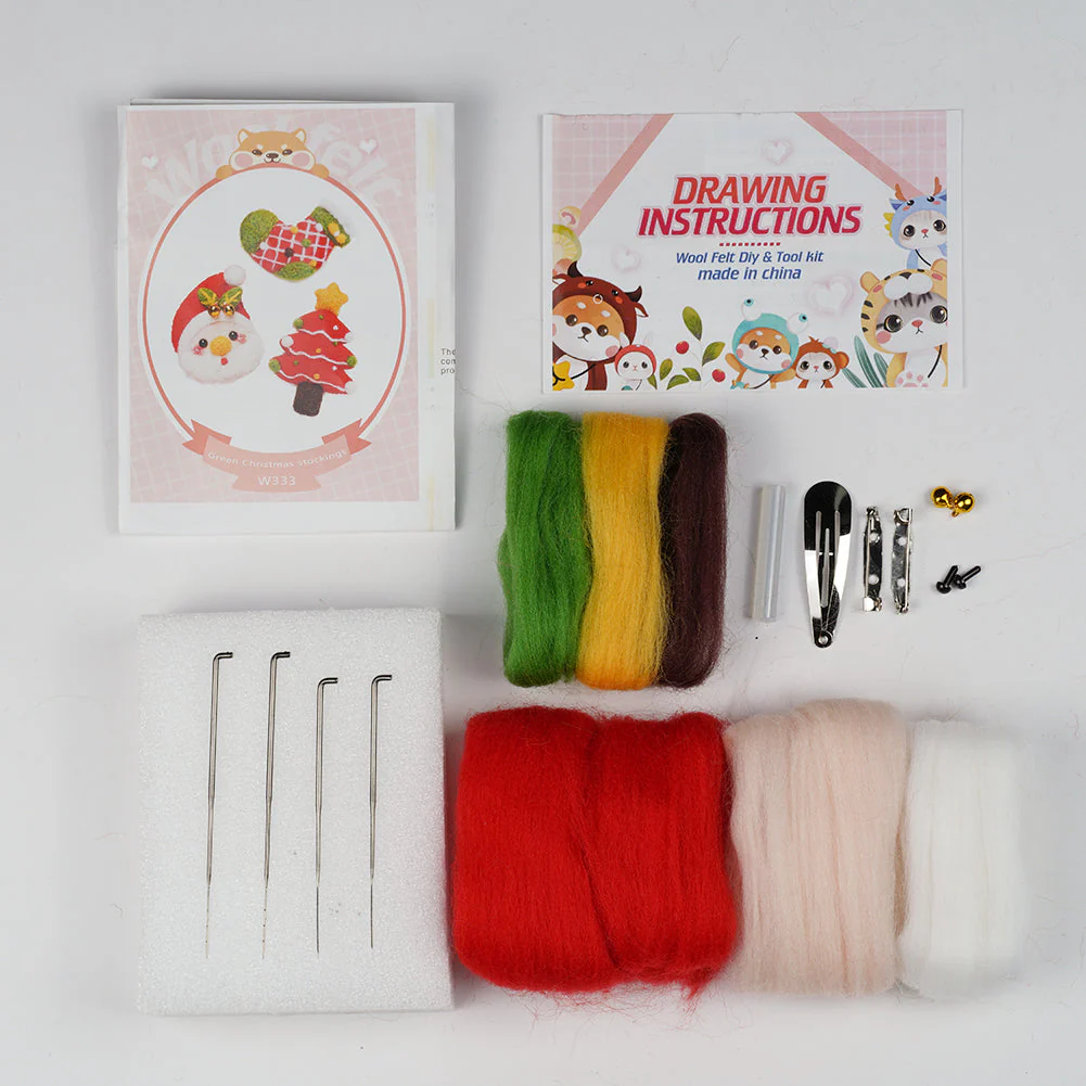 Christmas Needle Felting Kit. Wizardi DIY Wool Craft Kit F07N8-W333 - Image 3