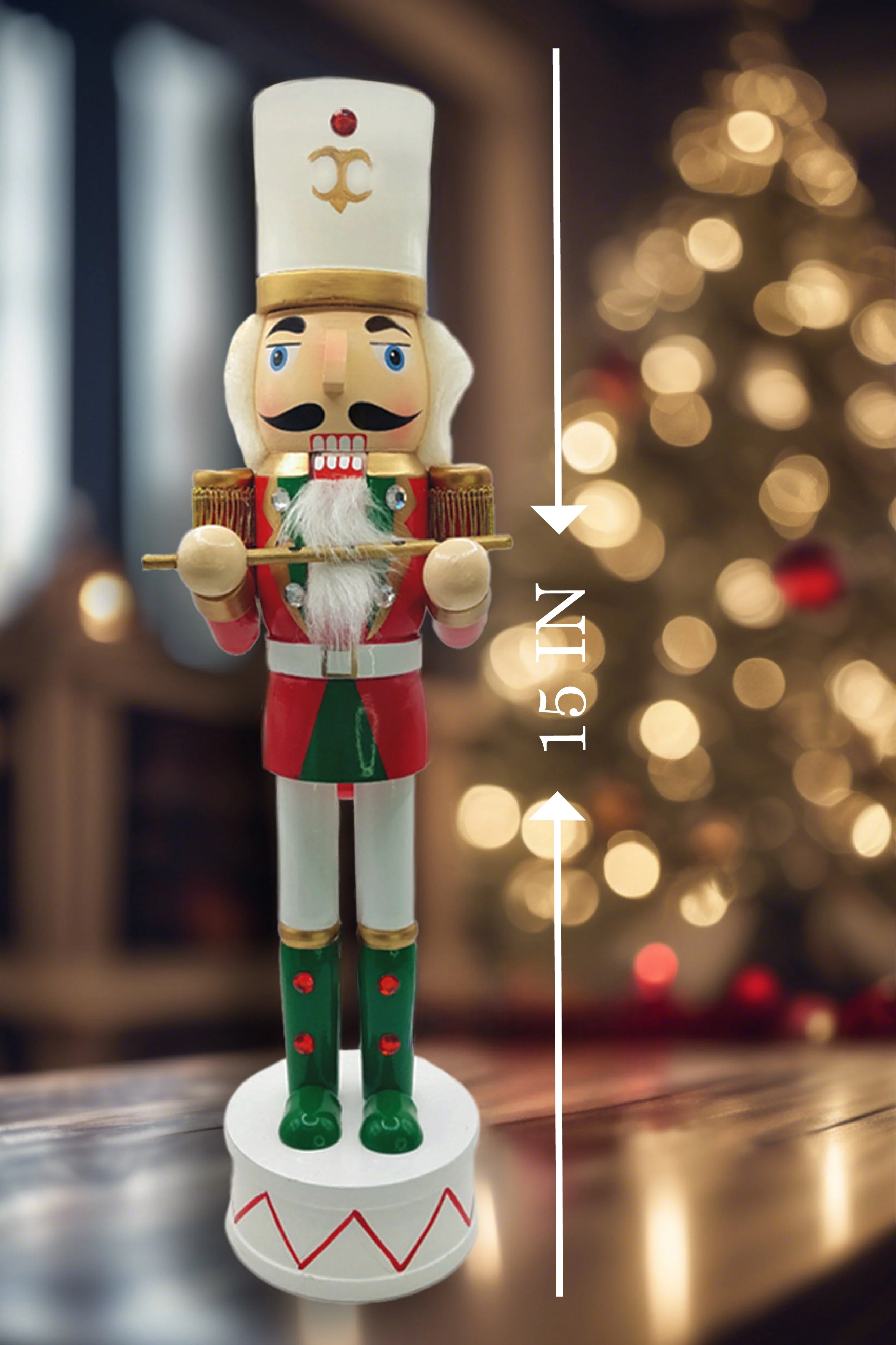 Christmas Nutcracker the Piper. Wizardi Classic Wooden Festive Decoration F07M14-32-N01819C - Image 3