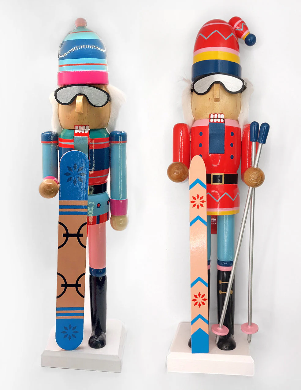 Christmas Nutcracker the Skier. Wizardi Classic Wooden Festive Decoration F07M14-42-N01826A - Image 4