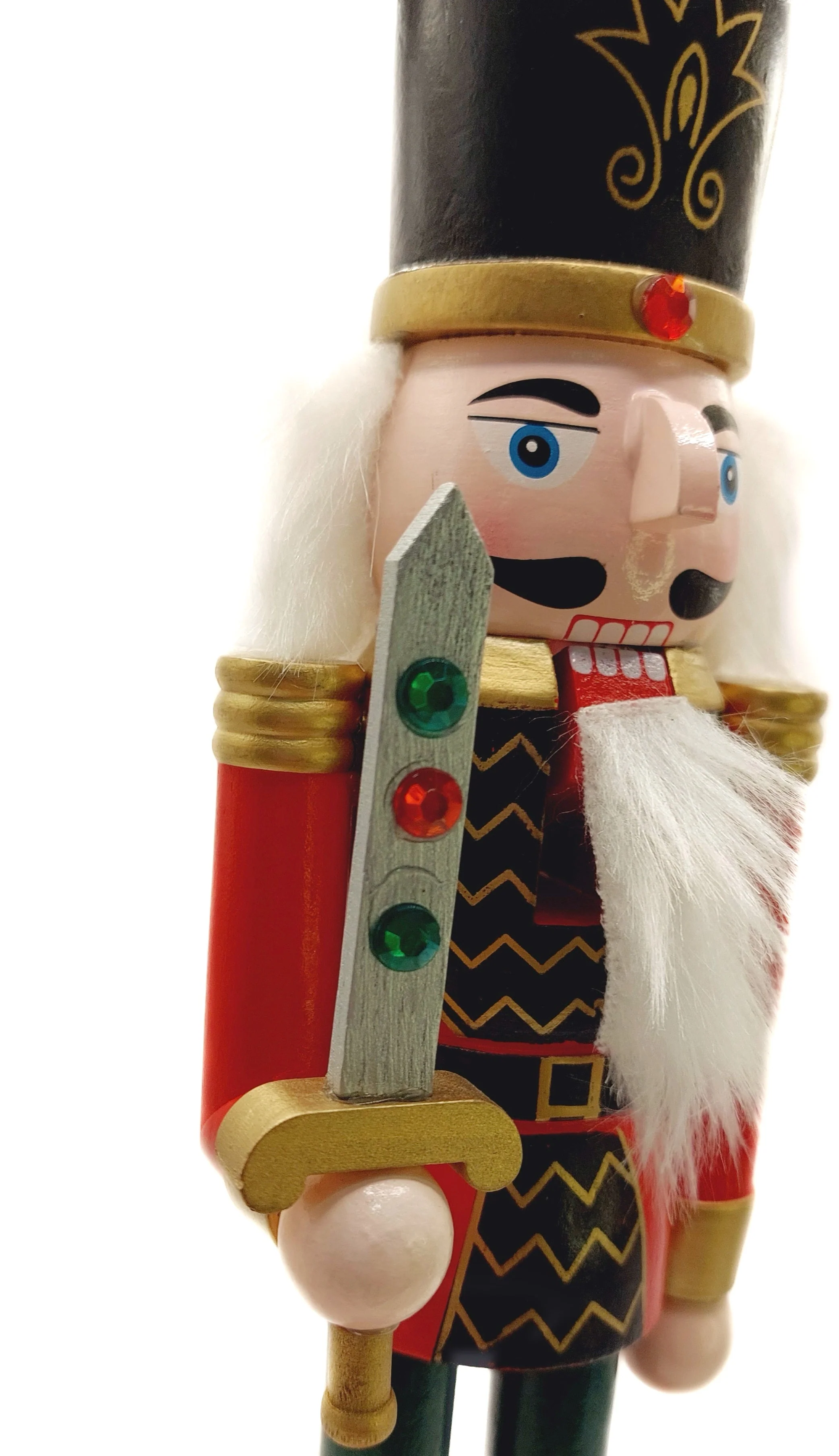 Christmas Nutcracker the Swordsman. Wizardi Classic Wooden Festive Decoration F07M14-38-N01724A - Image 2