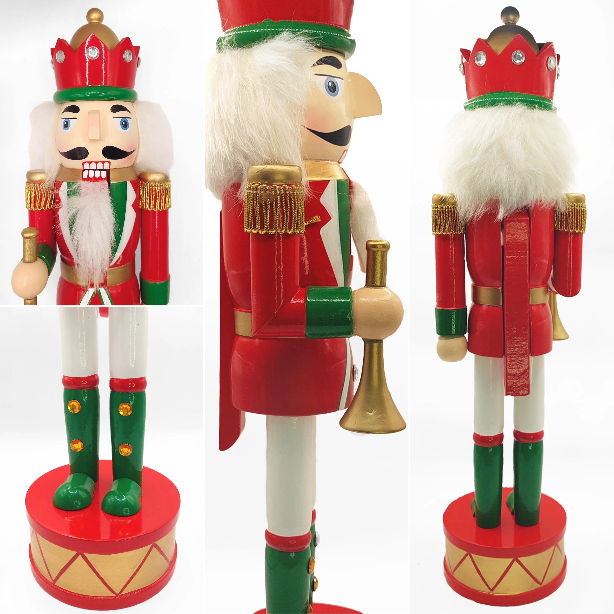 Christmas Nutcracker the Trumpeter. Wizardi Classic Wooden Festive Decoration F07M14-32-N01819D - Image 2